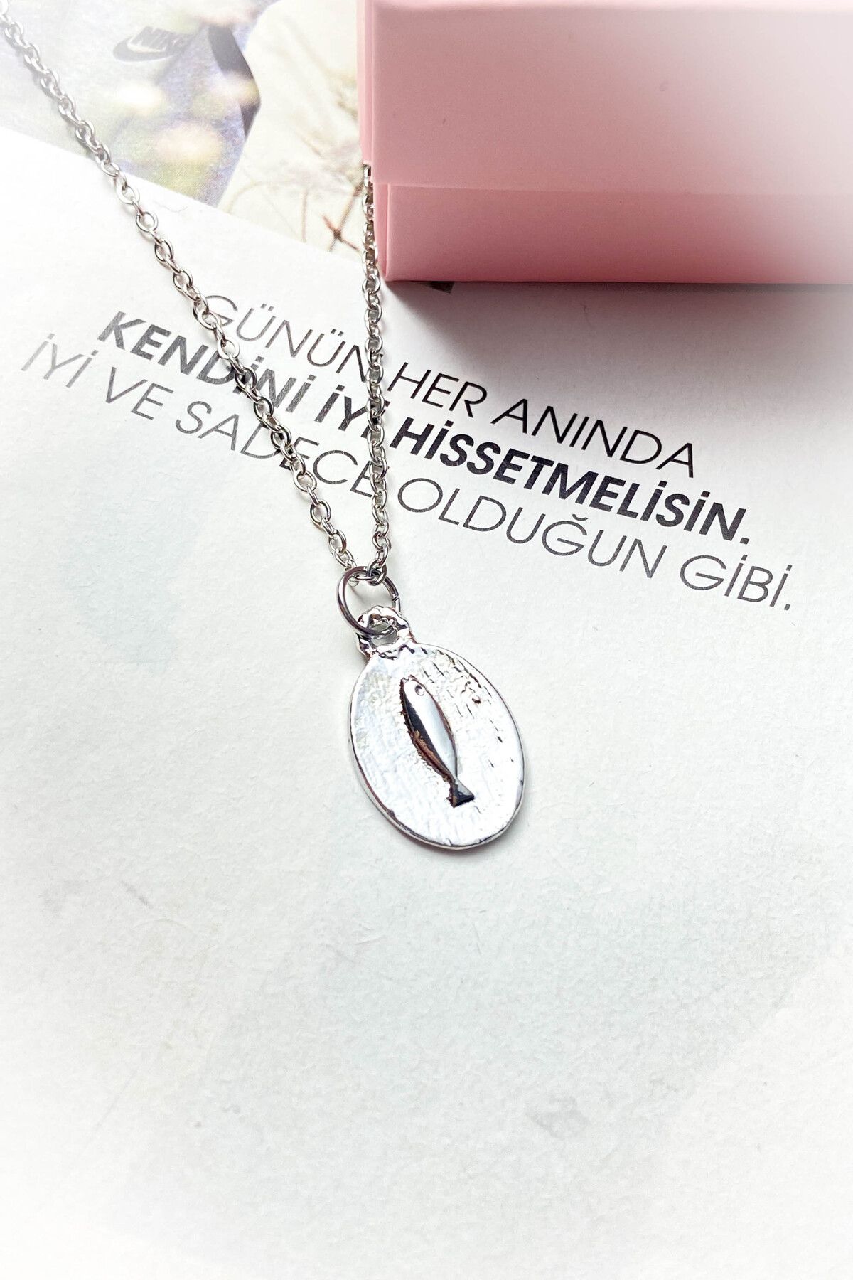 roshel Çelik Gümüş Renk İnce Zincir Çelik Kolye