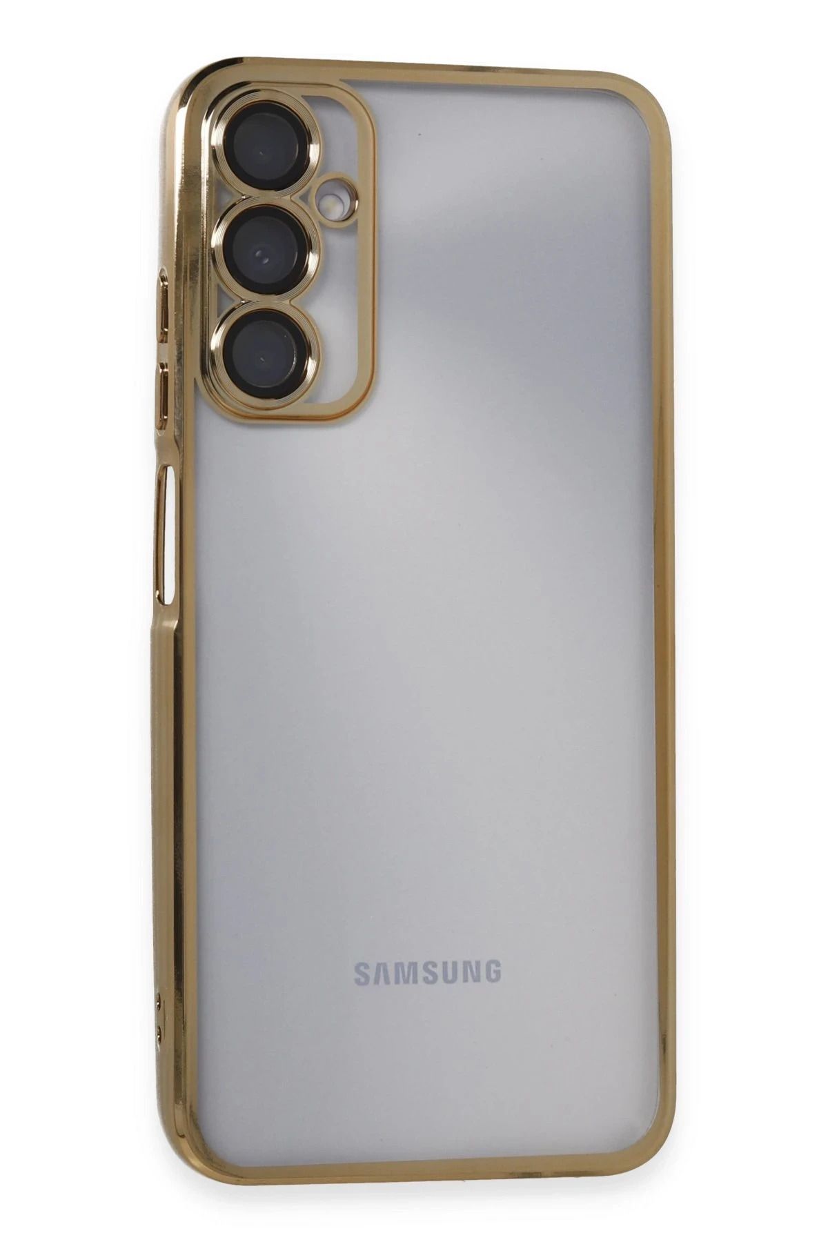 NewFace Samsung Galaxy A05S Kılıf Lensli Silikon - Gold JOJUA