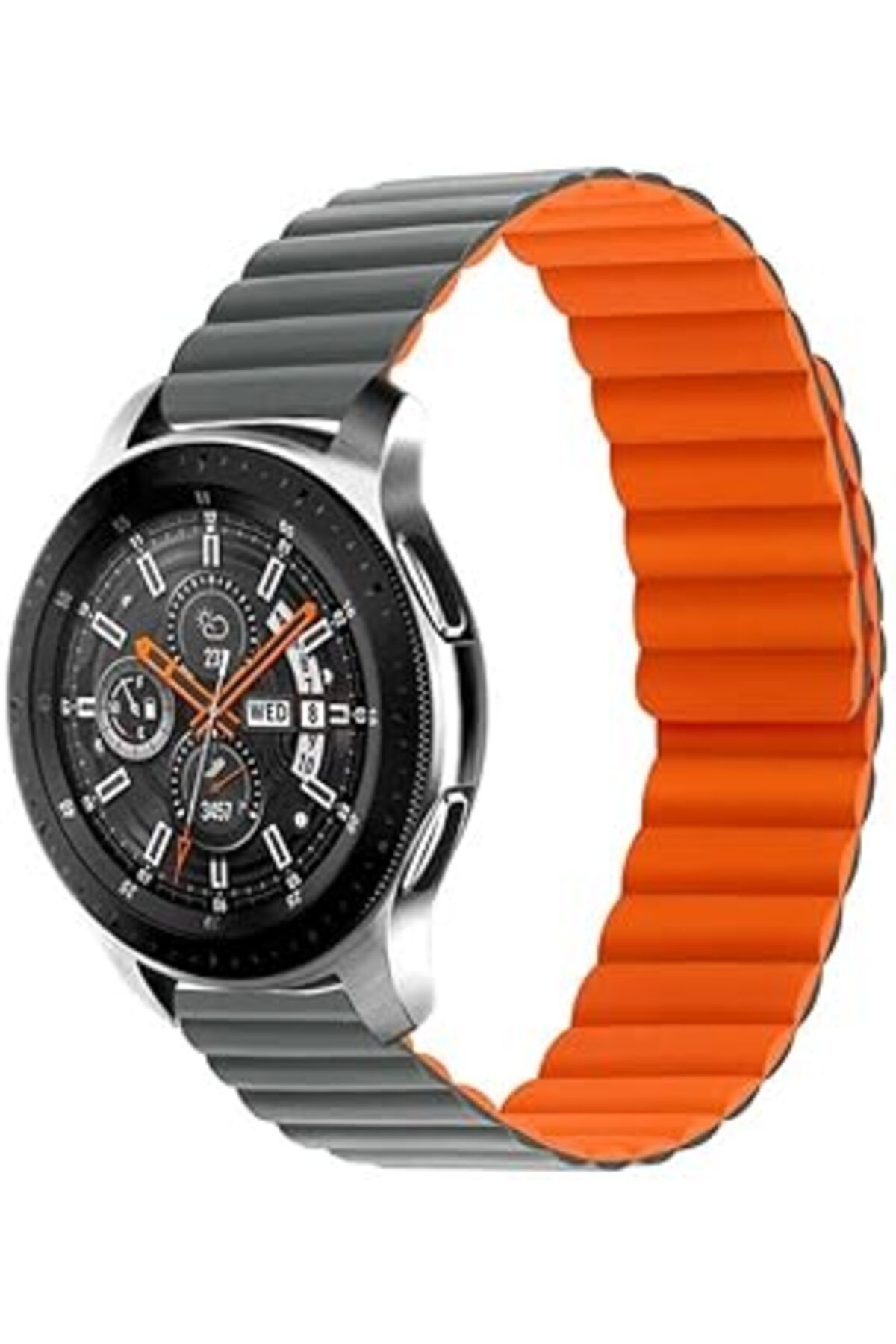 karadağsb Zore Huawei İle Uyumlu Honor Magic 2 46Mm Krd-52 Kordon Gri-Sarı