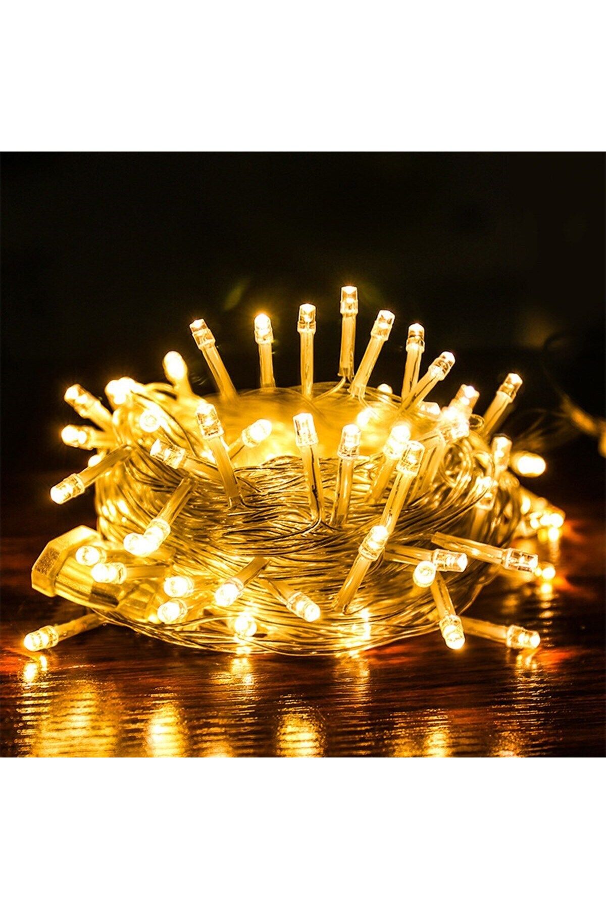 Emperium 10 Metre 100 Ledli 8 Fonksiyonlu Dekoratif Lambader Sarı Lamba (5122)