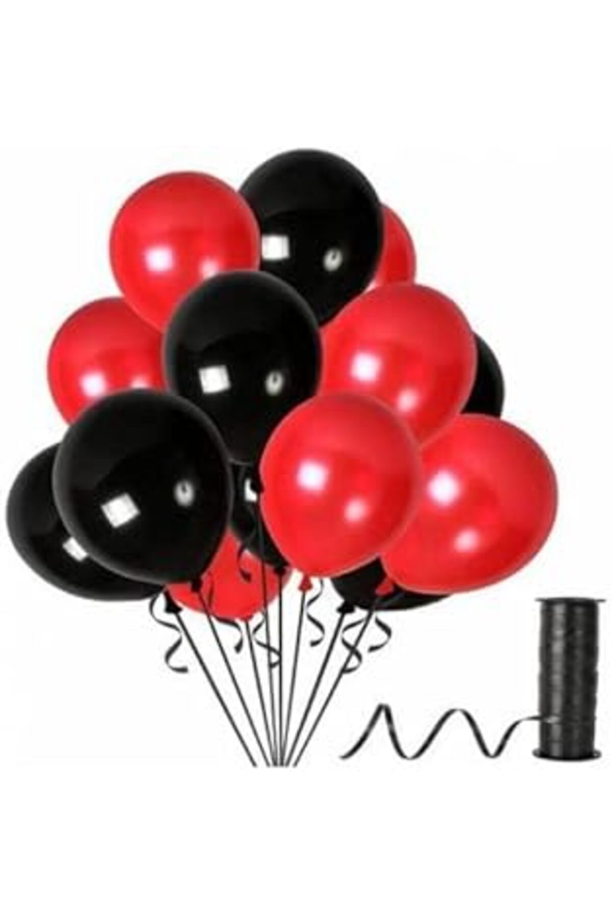 karadağsb Benim Marifetlerim - Kırmızı Siyah Metalik Balon 12 Inch 10 Adet