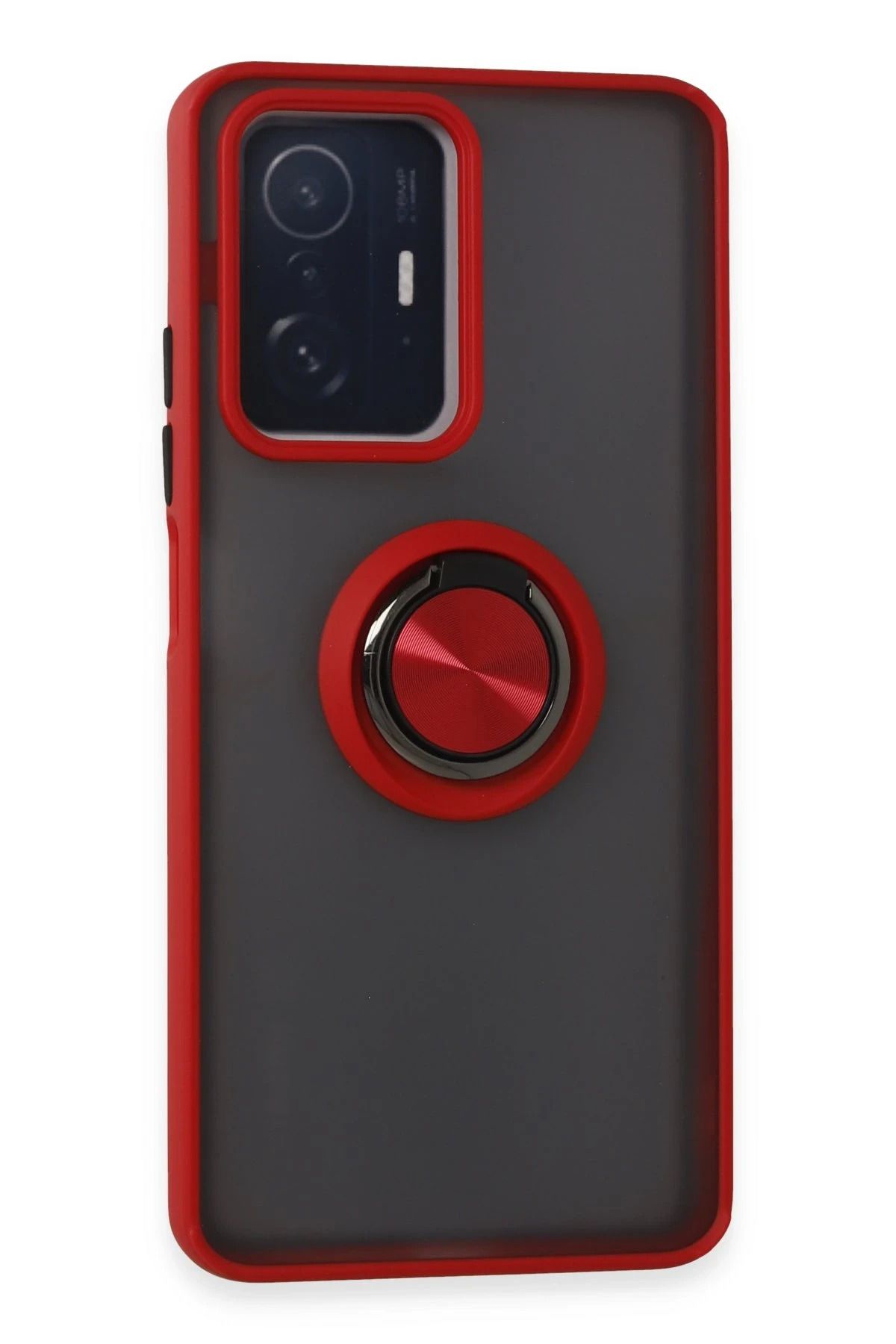 NewFace Xiaomi Mi 11T Pro Kılıf Montreal Yüzüklü Silikon Kapak - Kırmızı JOJUA