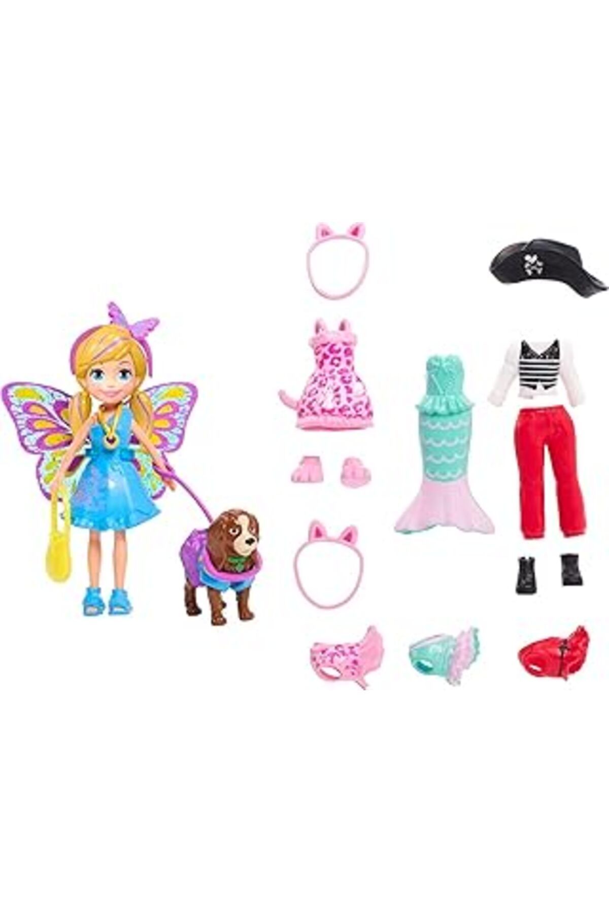 robotrend Polly Pocket Ve Hayvan Dostu Kostüm Giyiyor Oyun Seti, 4 Yaş Ve Üzeri, Gdm15