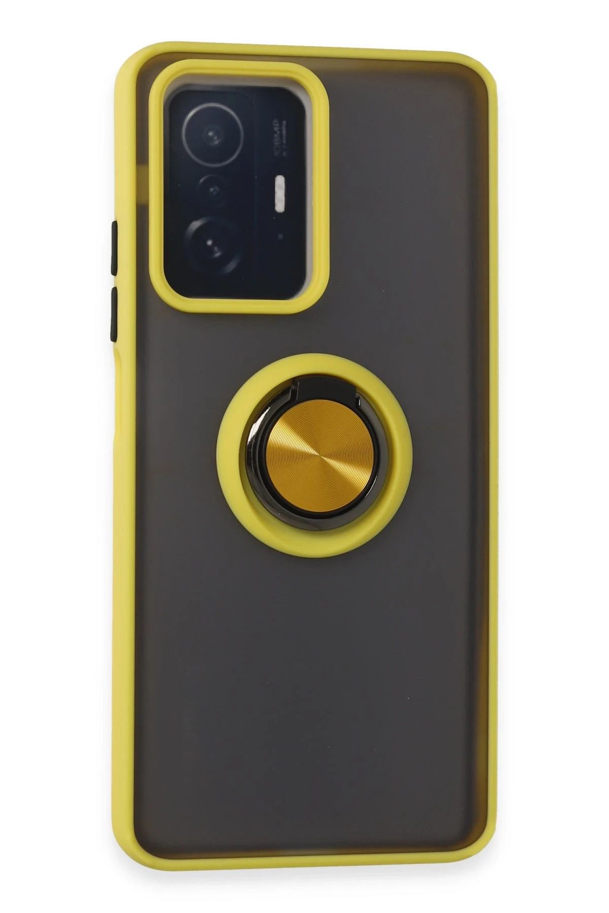 NewFace Xiaomi Mi 11T Pro Kılıf Montreal Yüzüklü Silikon Kapak - Sarı JOJUA