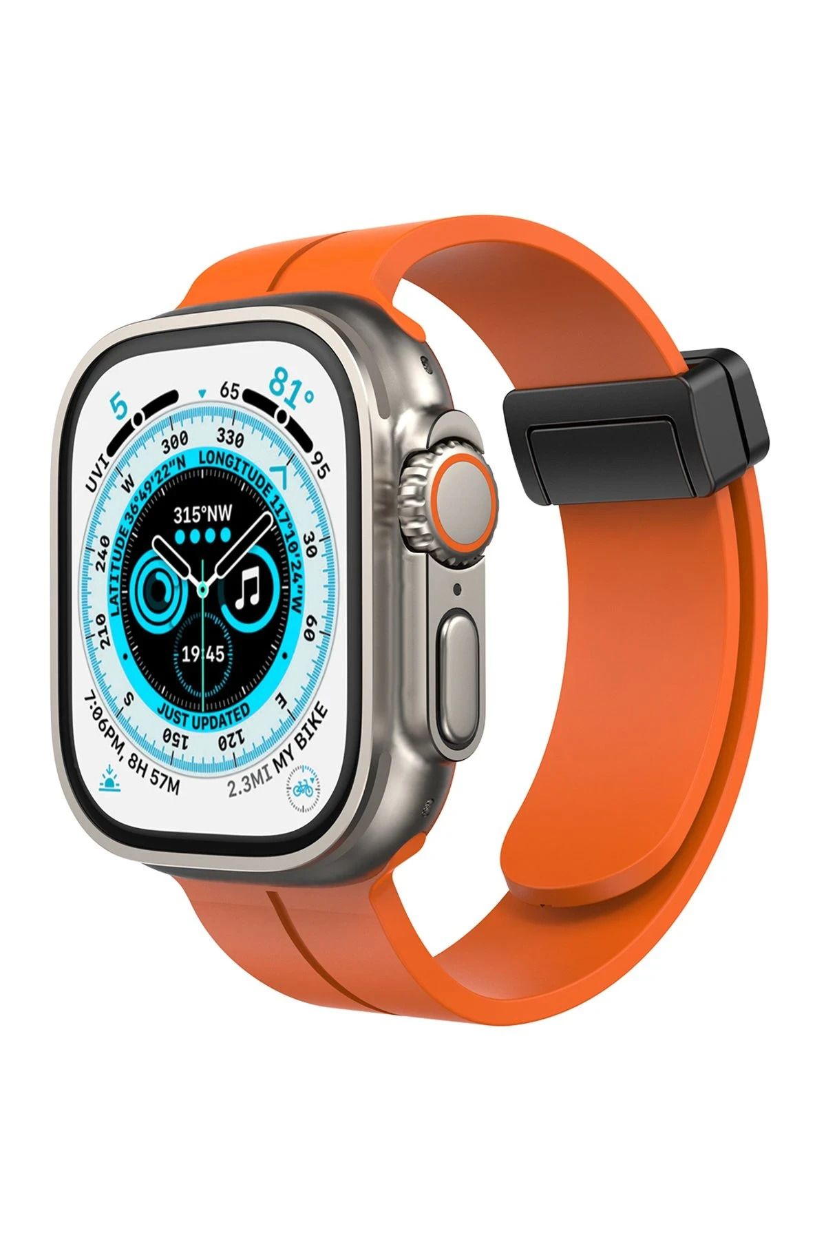 NewFace Apple Watch 42mm KR412 Elegance Stylısh Kordon - Turuncu BSTMY