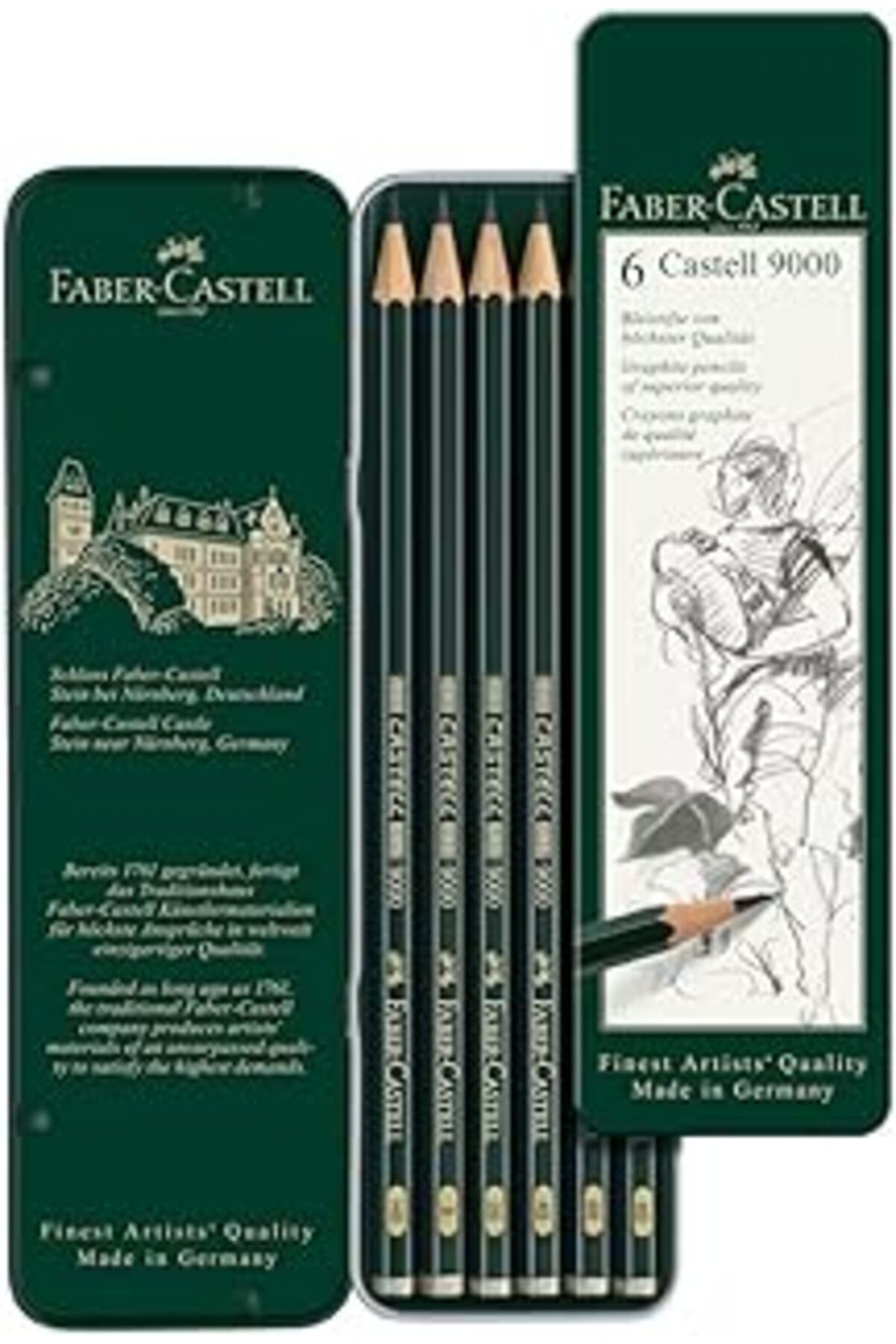 NZM TİCARET 9000 Dereceli, 6'Lı, Metal Kutu (Hb,B,2B,4B,6B,8B), Siyah