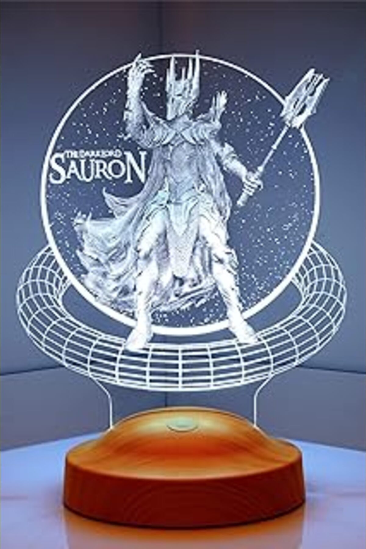 NETWORK ART Sevgilambası 3D Yüzüklerin Efendisi Hediyesi Sauron 3 Boyutlu Led Lamba