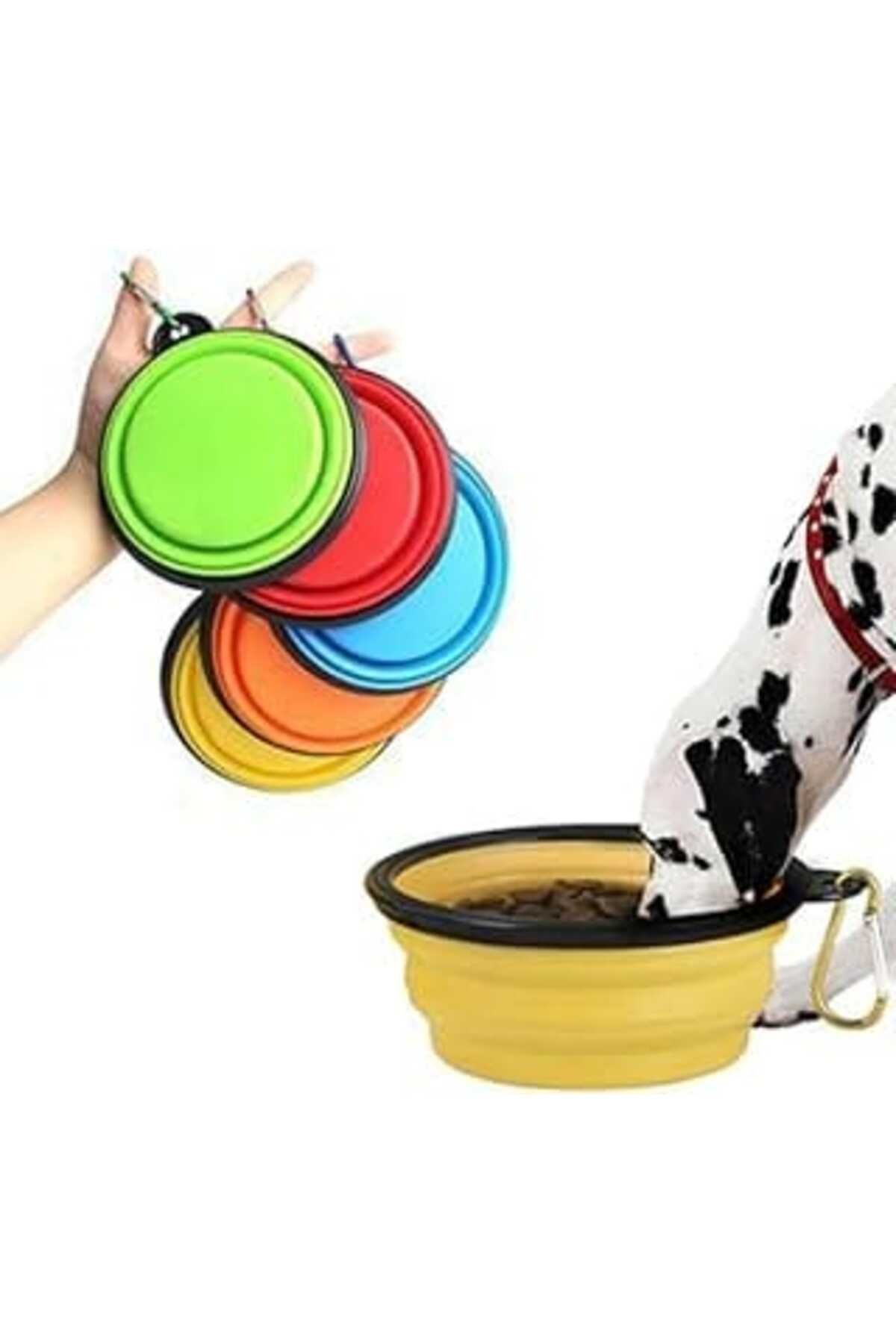 karadağsb Buffer® Pratik Katlanabilir Taşınabilir Kedi Köpek Mama Ve Su Kabı Evcil Hayvan Portatif Oyuncak
