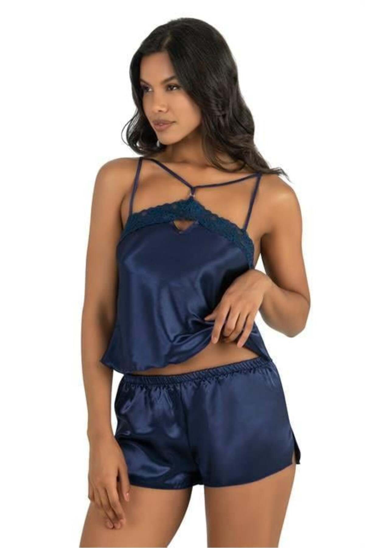 Mulvix Mulvxbrf Brf02 Lacivert Saten Şort Takımı (Mulvix)