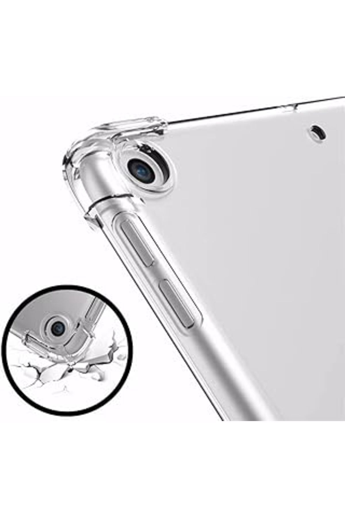 Mu Art Antişok Şeffaf Silikon Darbeye Dayanıklı Şeffaf Kılıf Antişok Şeffaf Silikon Ipad 7. Nesil Ipad 8.