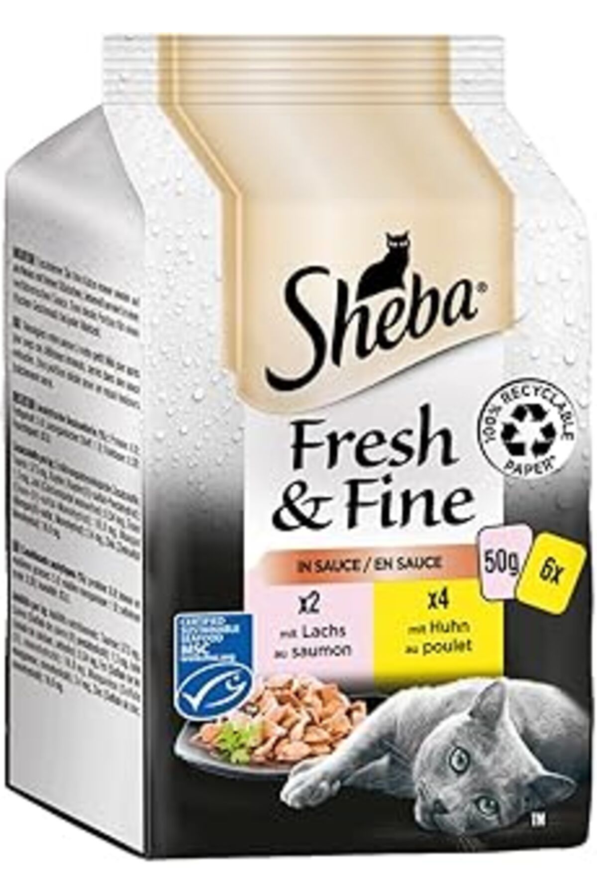 Mu Art Sheba Yetişkin Fresh & Fine Lezzetli Et Koleksiyonu Somonlu Ve Tavuklu Yaş 300 Gram