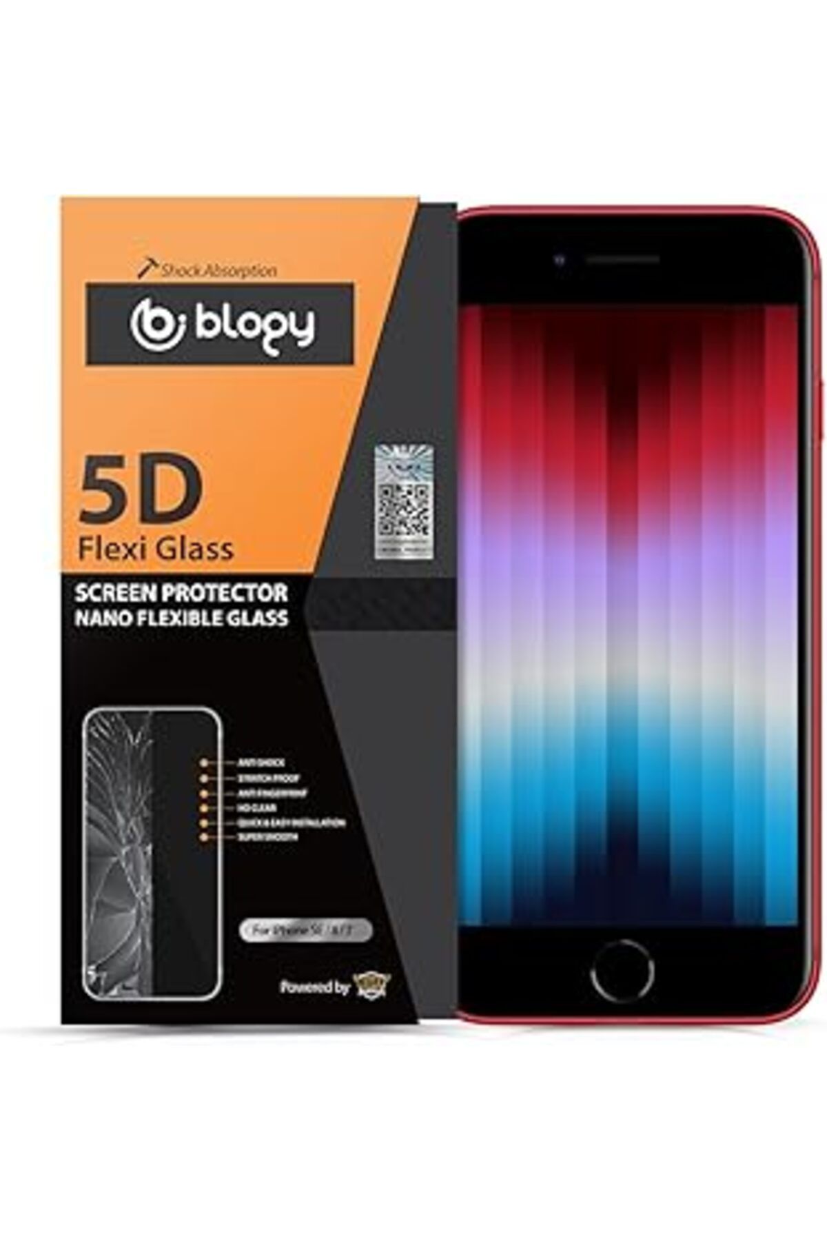 Pazarcan Blogy, Buff Blogy Iphone Se 2022/2020 Flexi 5D Tam Korumalı Hd Nano Dayanıklı Esnek Ekran Koruyucu,
