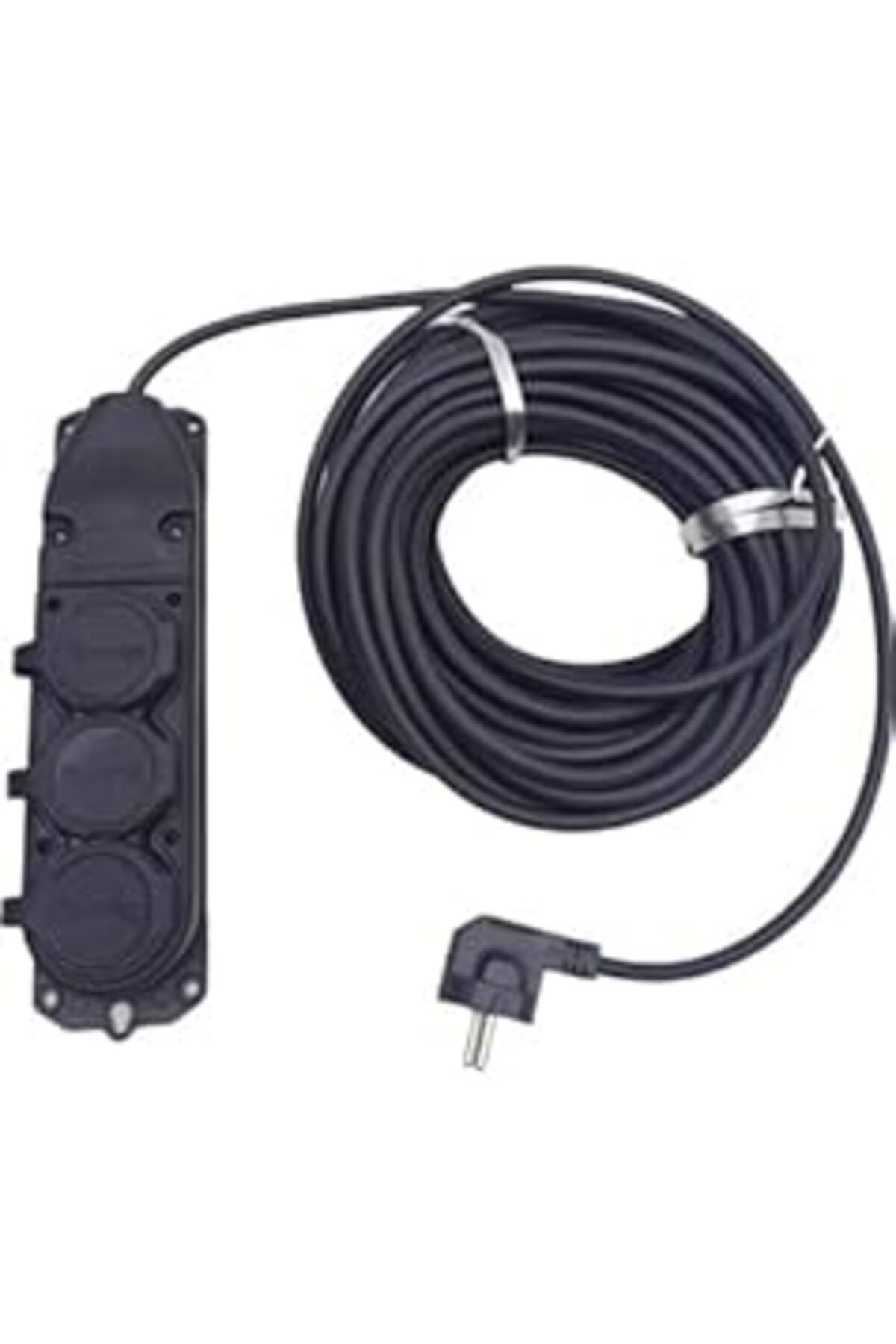 NETWORK ART Feyzayapi Siyah Renk Toprakli Kauçuk Seyyar Elektrik Kablosu Cca 3 X 2,5 Mm 10 Mt 3 Lü Priz