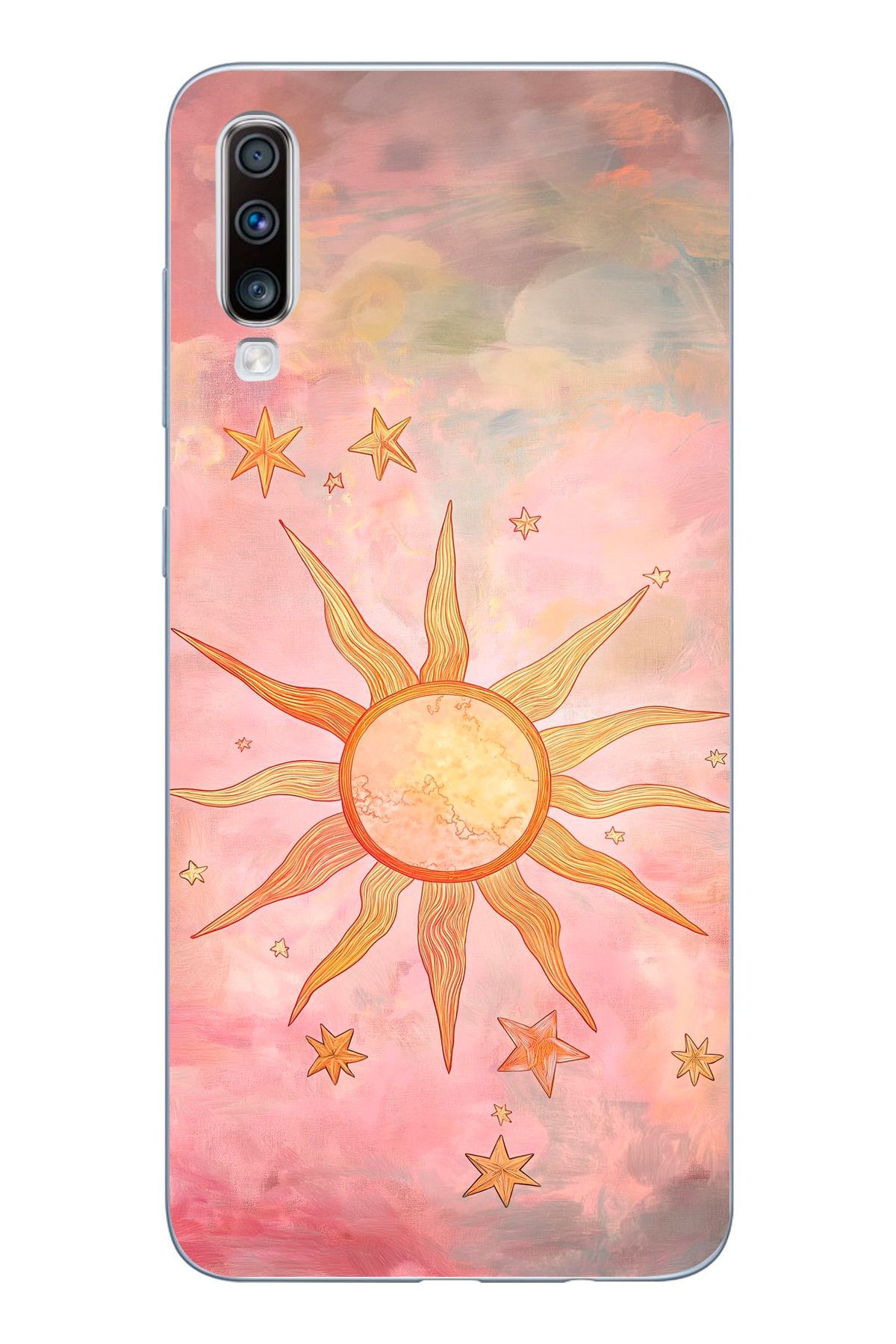 moonset Samsung Galaxy A30S/A50/A50S Uyumlu Güneş Tasarımlı Baskılı Şeffaf Telefon Kılıfı