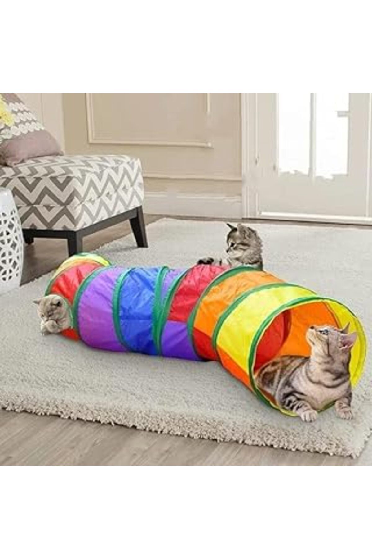 karadağsb Tineke Kivrimli Kedi Tüneli Katlanır Gökkuşağı Uzun Kedi Köpek Oyun Tüneli Evcil Hayvan Oyun Tünel
