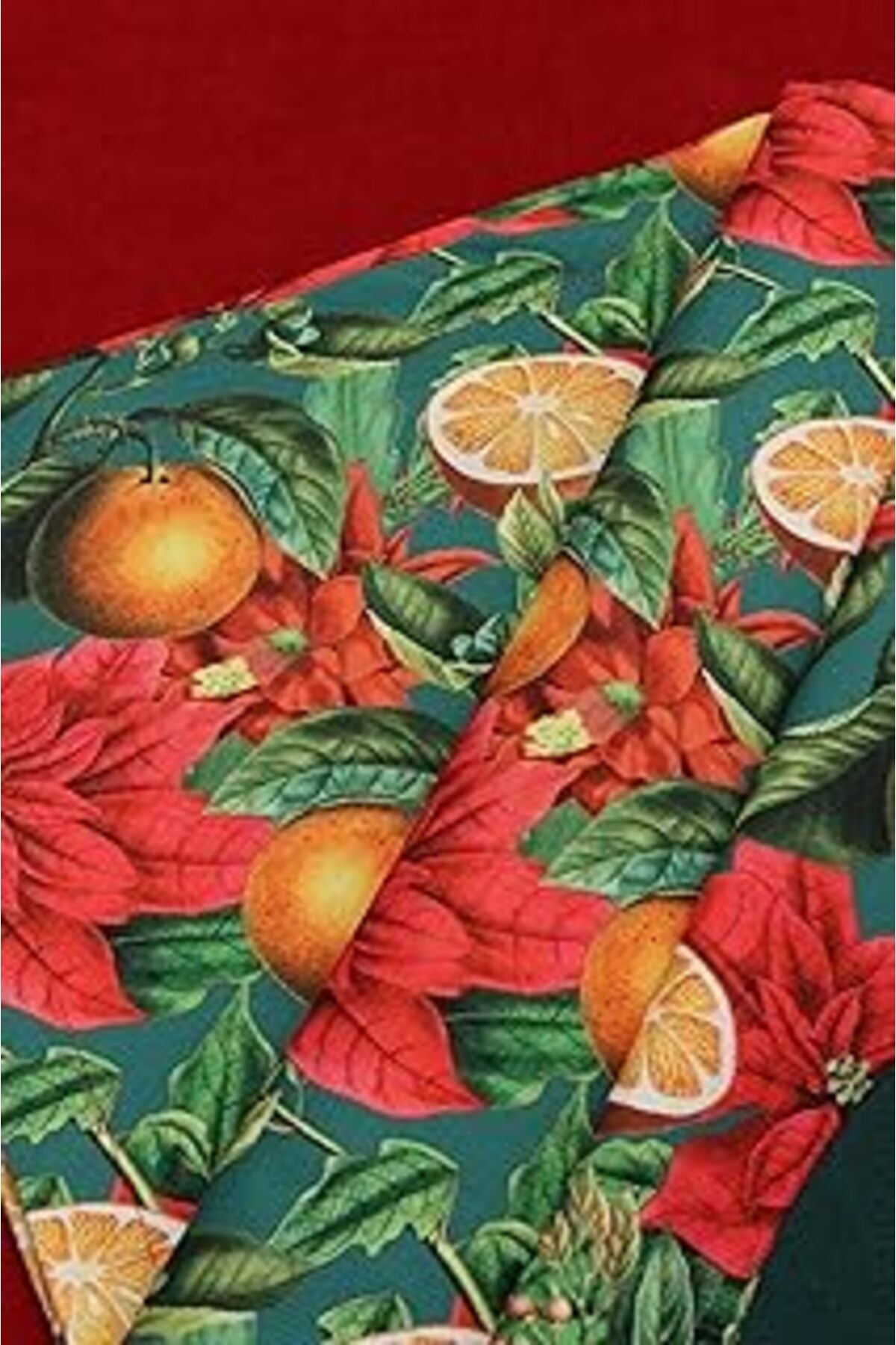 TBSProjects Portakal Bahçesi Desenli Dijital Baskılı Runner Amerikan Servis 40X150 Cm