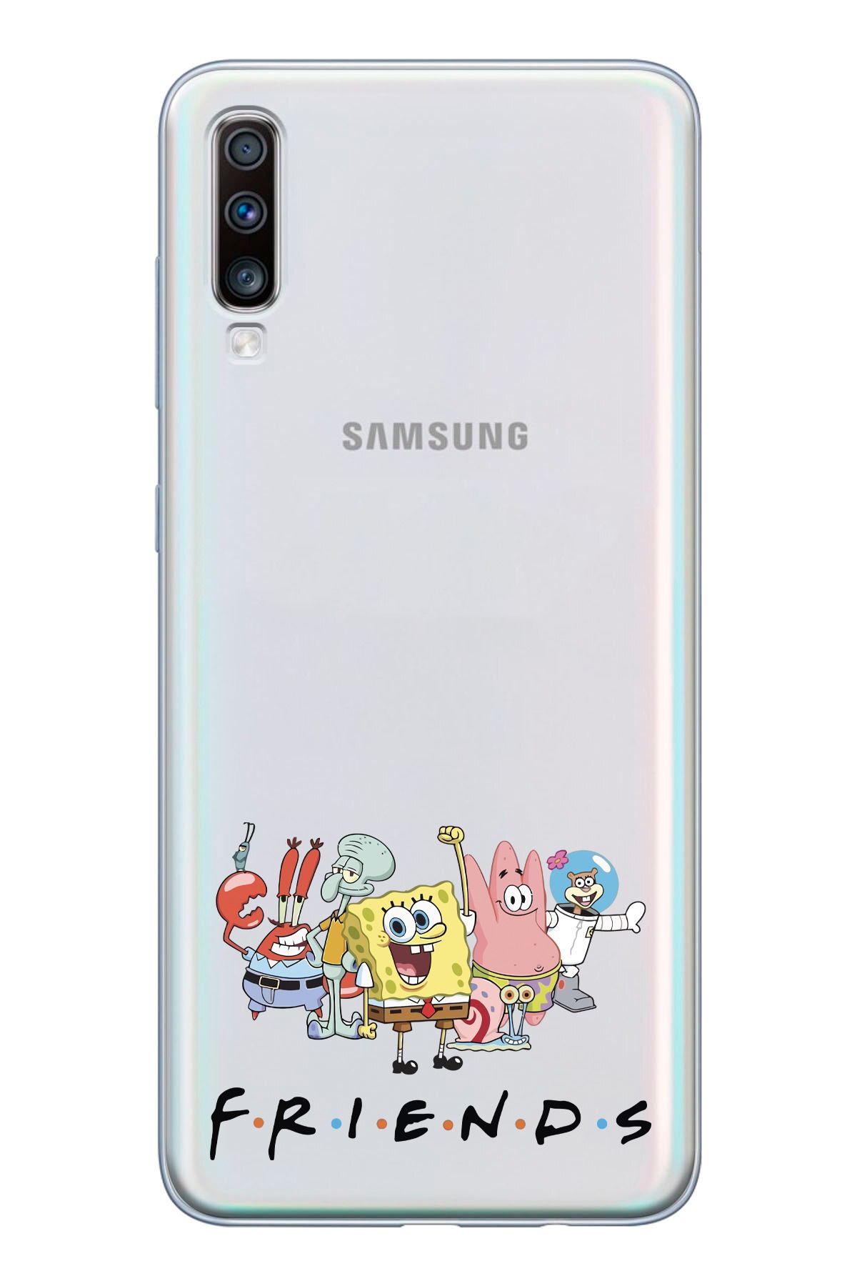 moonset Samsung Galaxy A70 Uyumlu Friends Tasarımlı Baskılı Şeffaf Telefon Kılıfı