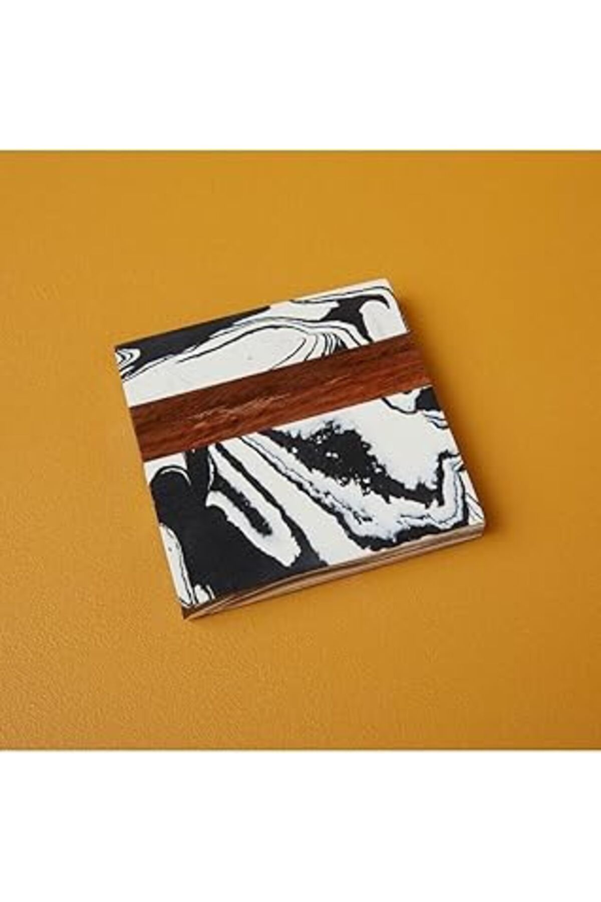 karadağsb Be Home 10X10 Cm Zebra Mermer & Ahşap Bardak Altlığı (1 Adet)