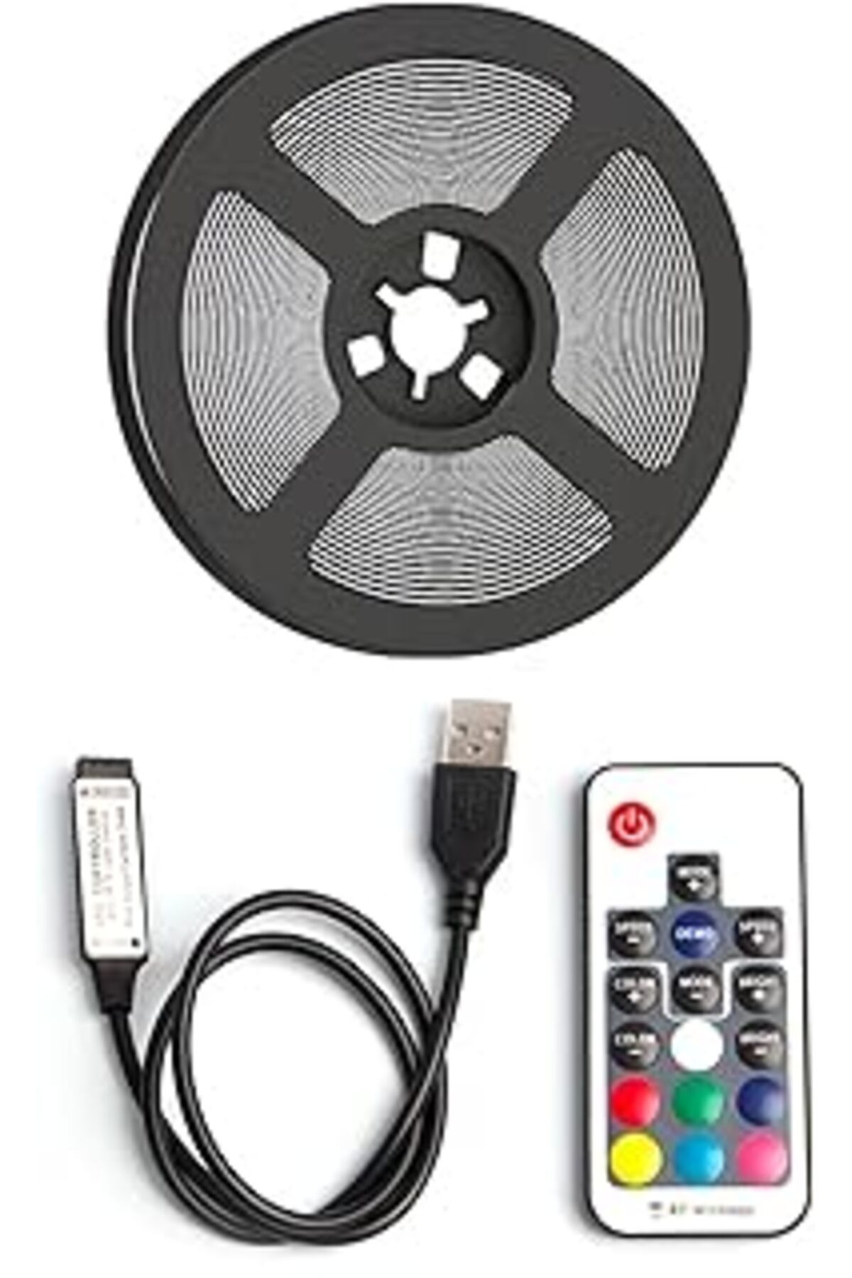 NETWORK ART Amber Led Tv Arkası Ambiyans Rgb Şerit Seti Kumandalı 3 Metre