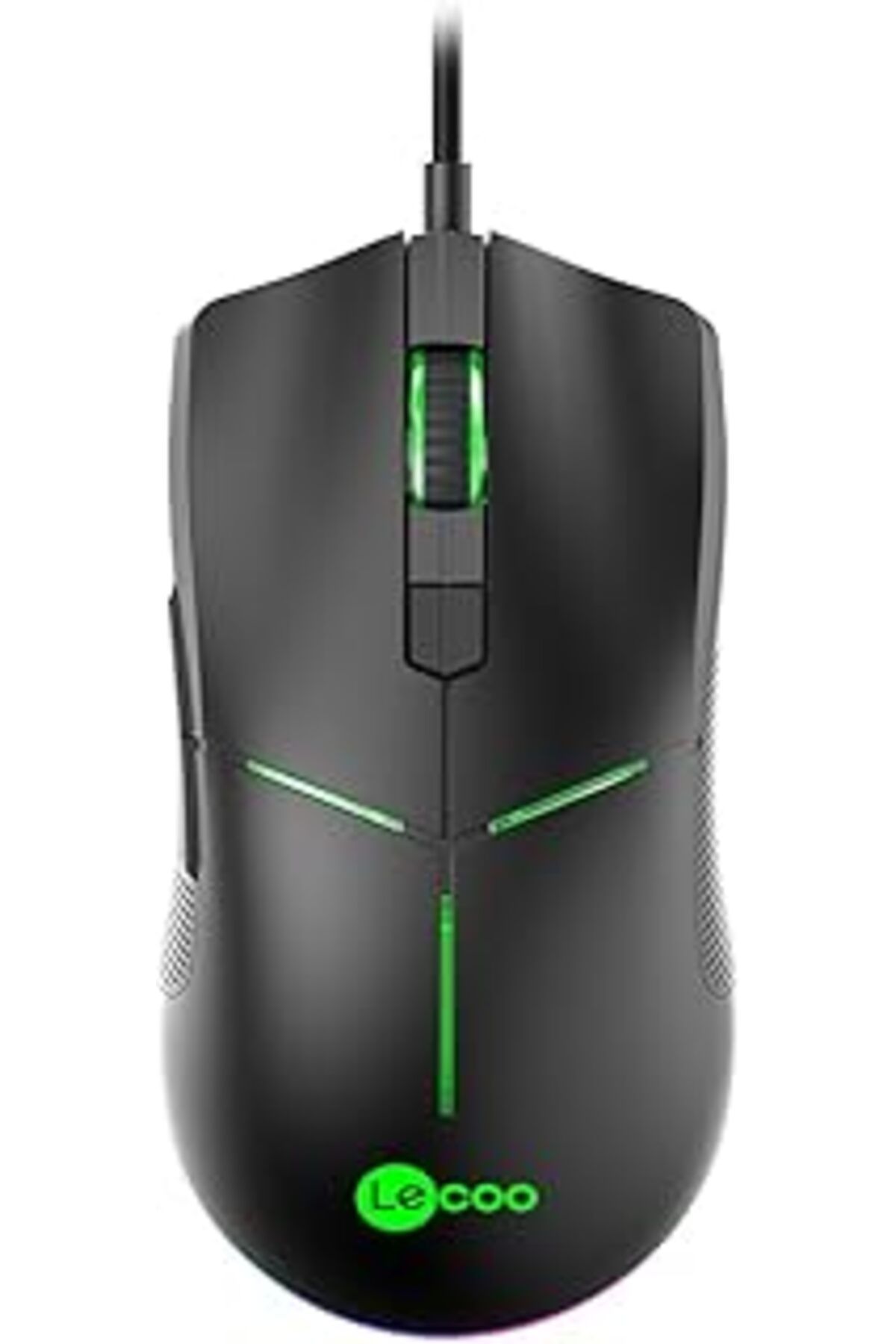 Mu Art Ahşap Lecoo Ms109 Kablolu 6400Dpi Rgb Led Aydınlatmalı 8 Makro Tuşlu Gaming Optik Mouse Siyah