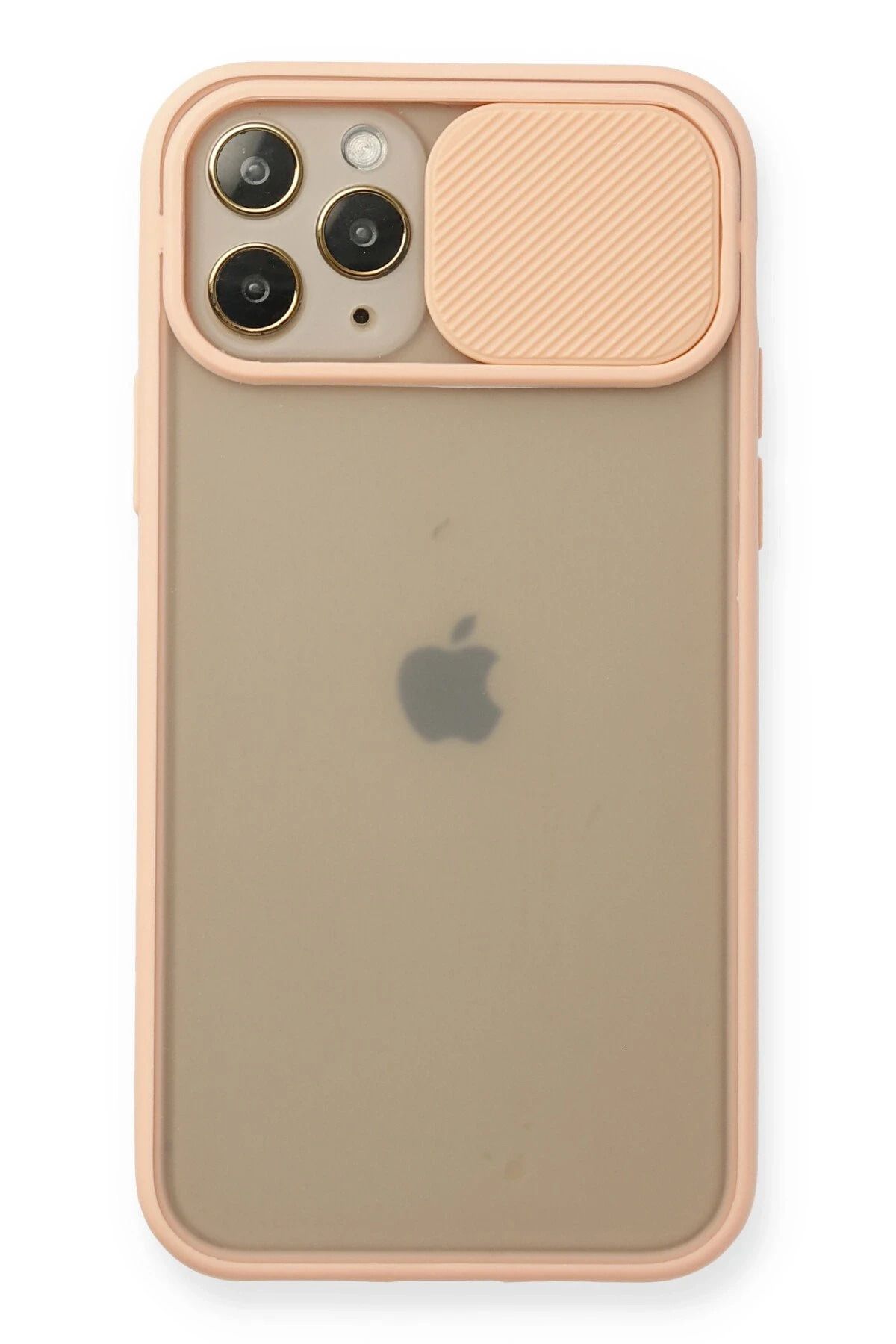 NewFace iPhone 11 Pro Kılıf Palm Buzlu Kamera Sürgülü Silikon - Pembe NRMSA