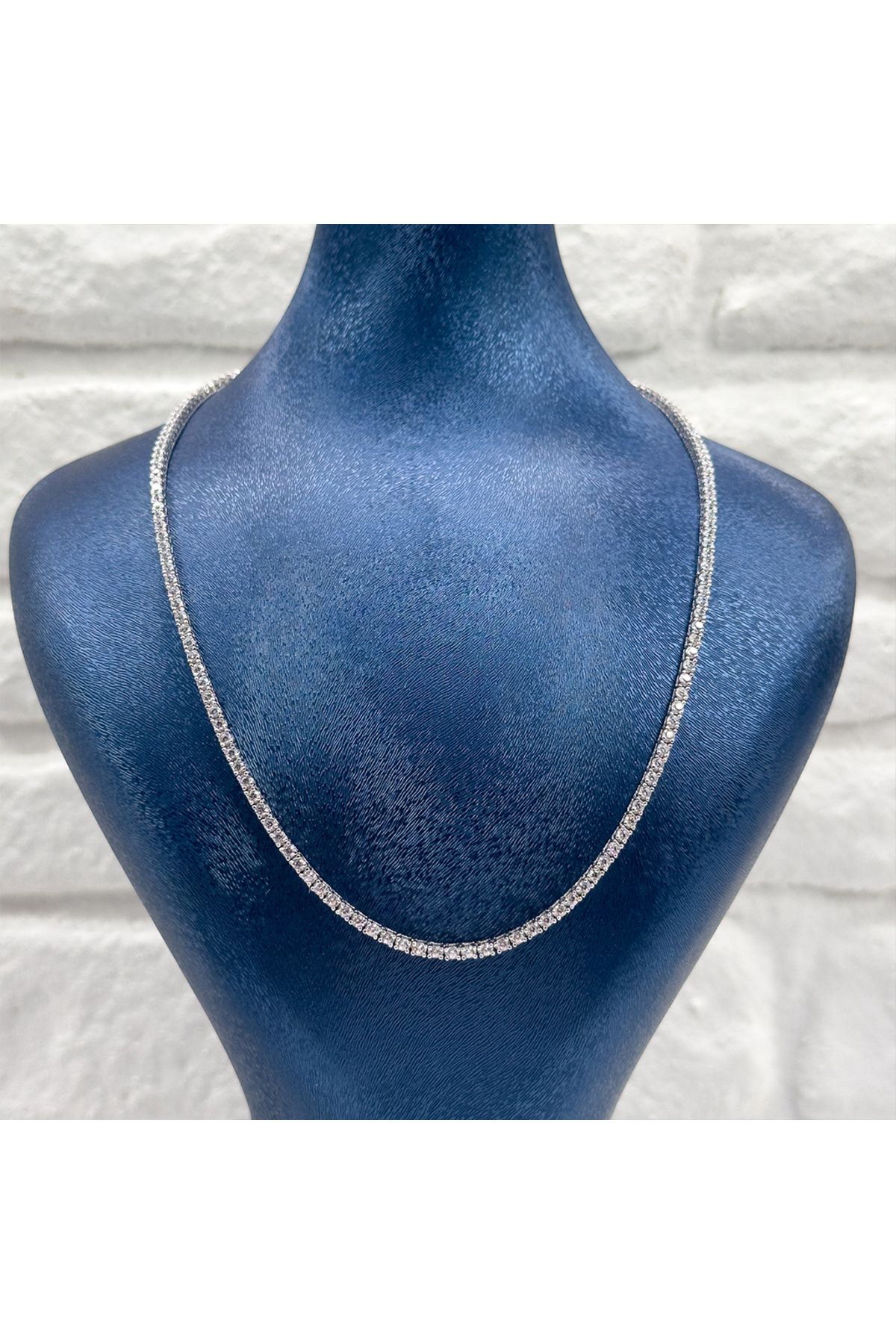 Livora Jewelry Su Yolu Pırlanta Montür Gümüş Gerdanlık - 2MM