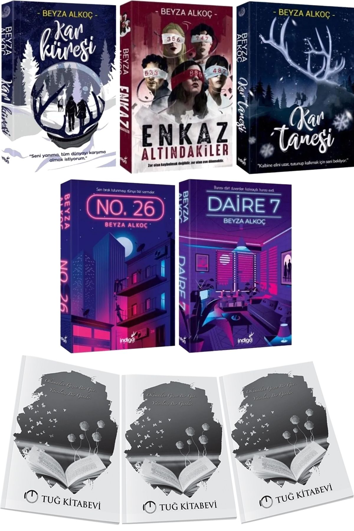 İndigo Kitap No. 26 Daire 7 Kar Küresi Kar Tanesi Enkaz Altındakiler 5li Set + Hediyeli