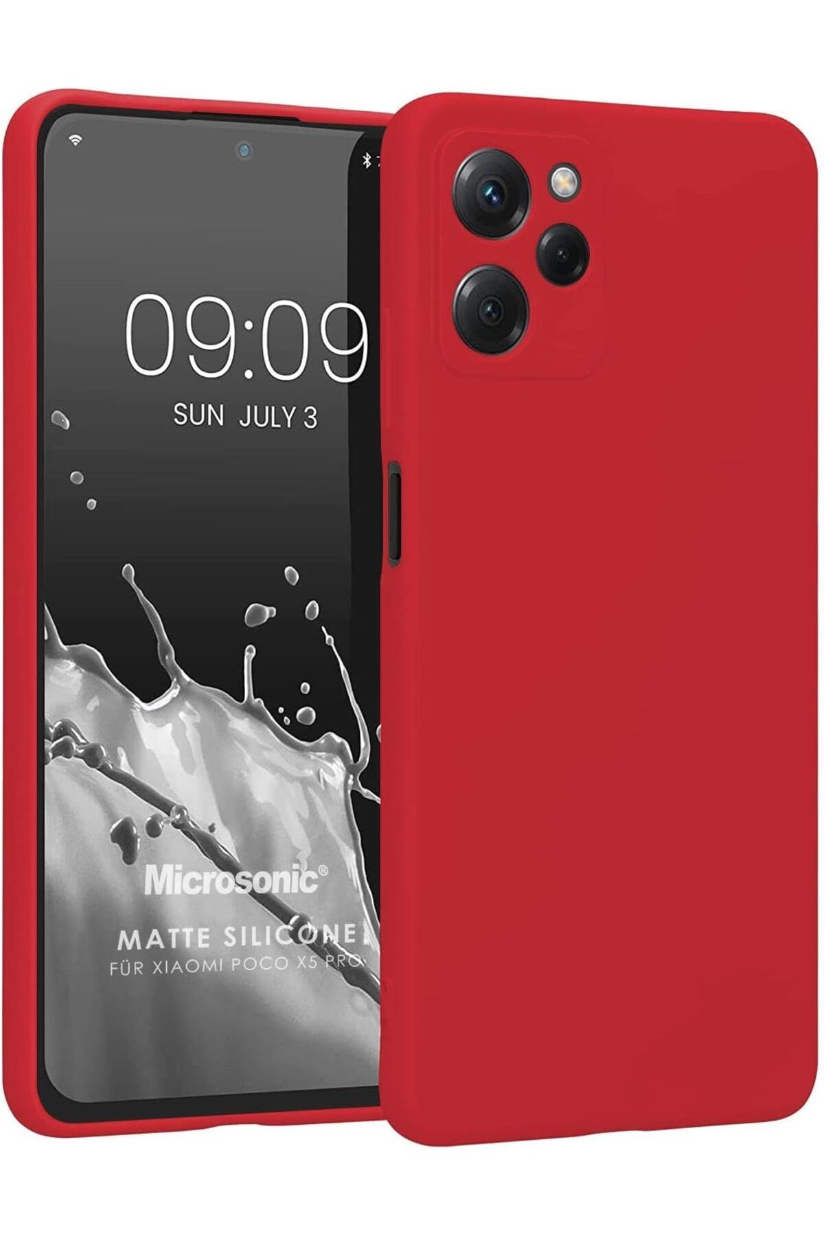 STOREMAX nffashopm Matte Silicone Xiaomi Redmi 12 için Kılıf Kırmızı [Redmi 12 ile Uyumlu Kılıf - Kı