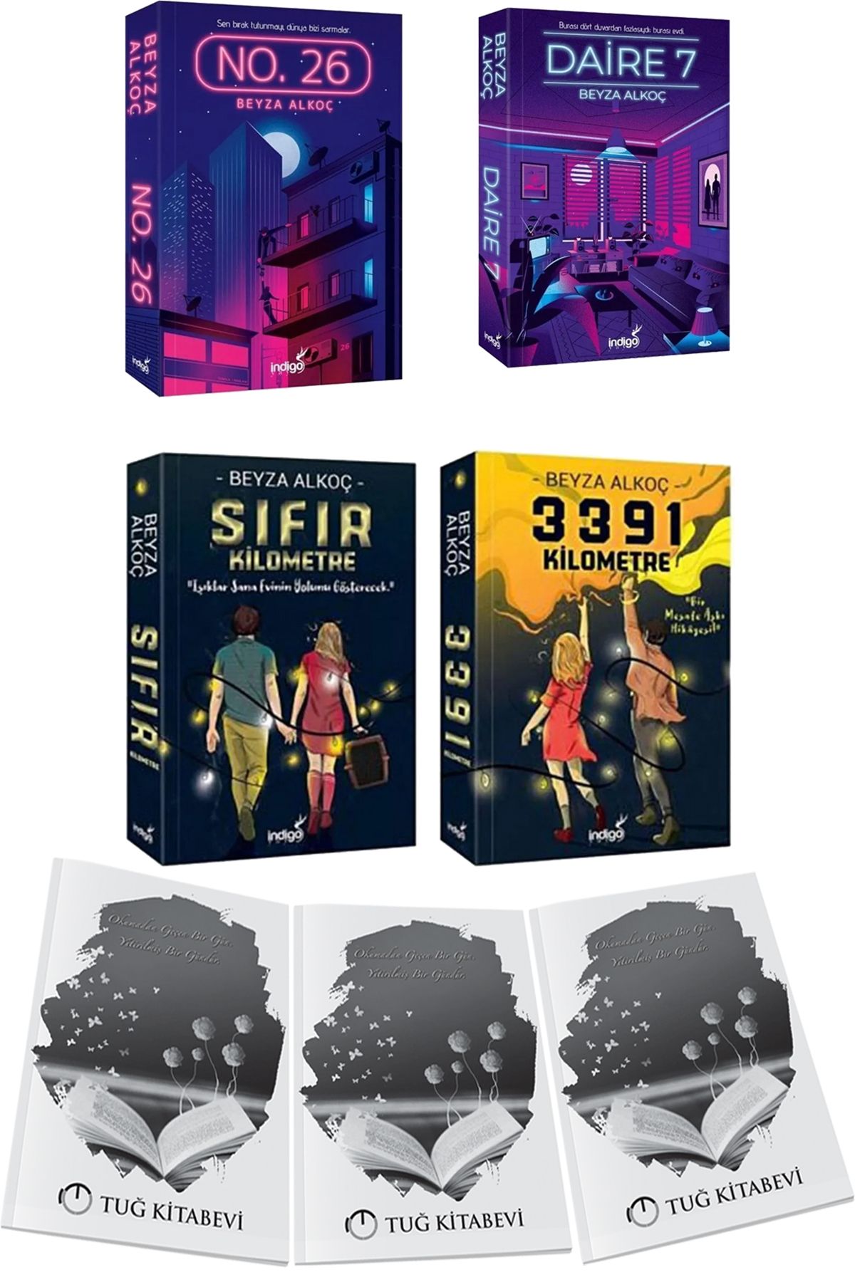 İndigo Kitap No. 26 Daire 7 3391 Kilometre Sıfır Kilometre 4lü Set + Hediyeli