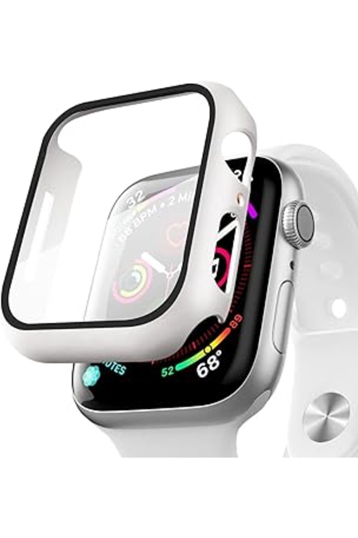 karadağsb Microsonic Apple Watch Series 9 45Mm Kılıf Matte Premium Slim Watchband Beyaz