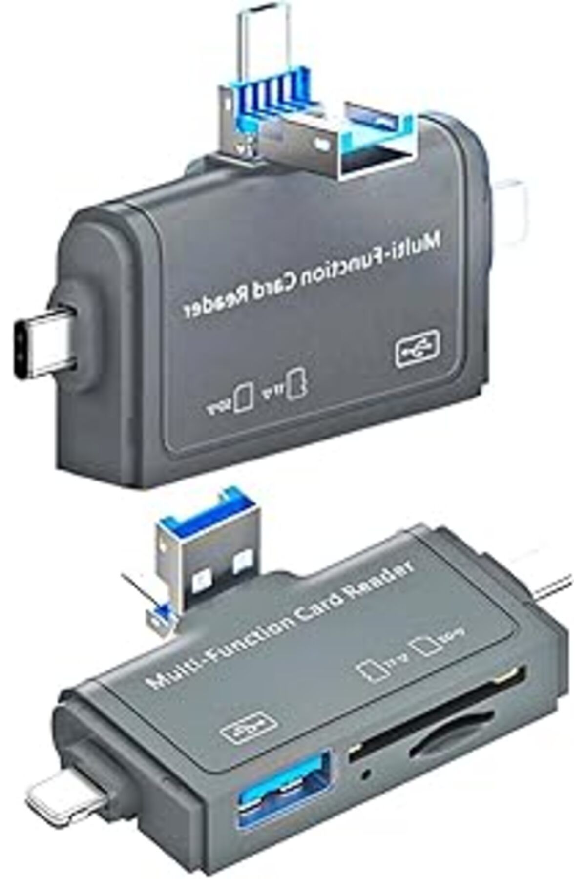 Mu Art Kyrotech 7İn1 Micro Usb, Type C, İphone 15, 14, 13, 12, 11 Pro,Pro Max Uyumlu, Multi, Kart Okuyucu,