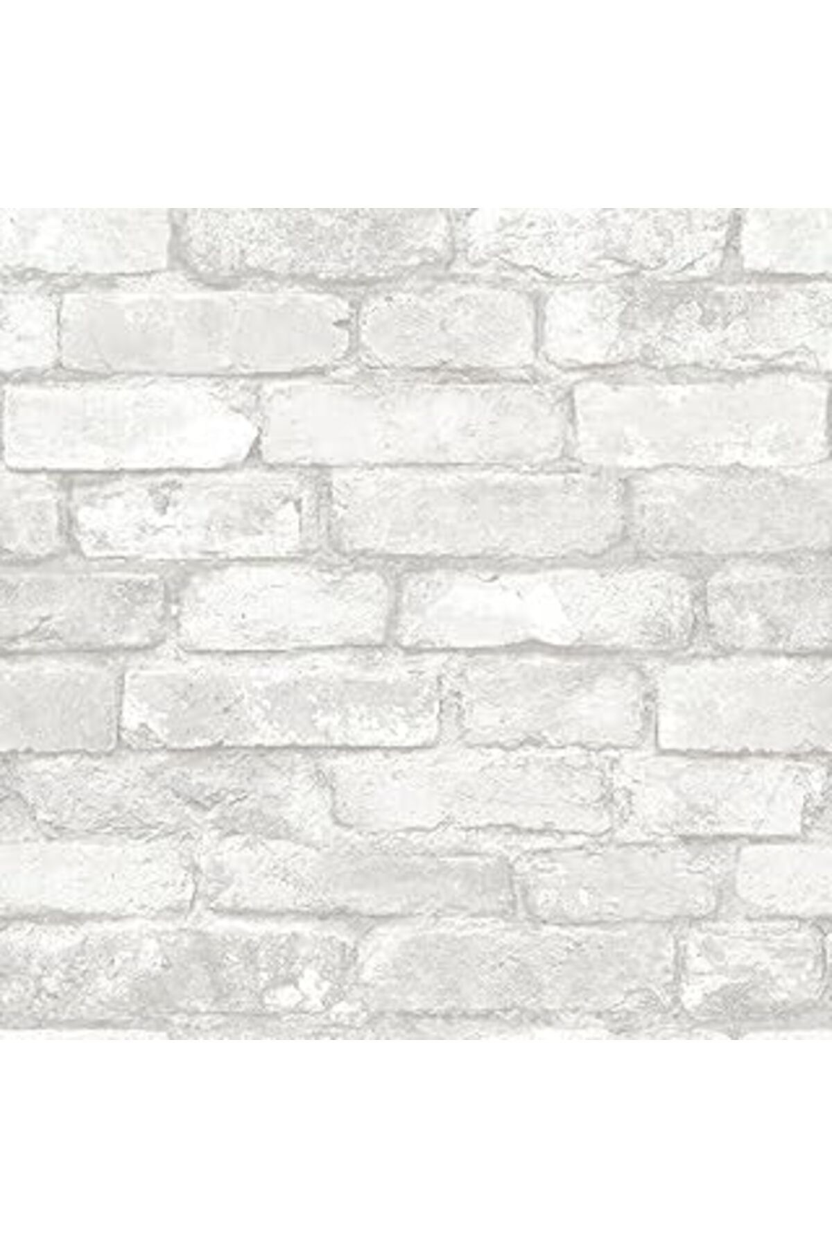 NZM TİCARET Wallpops Nuwallpaper "Gri Ve Beyaz Tuğla" Soyup Yapıştır Duvar Kağıdı