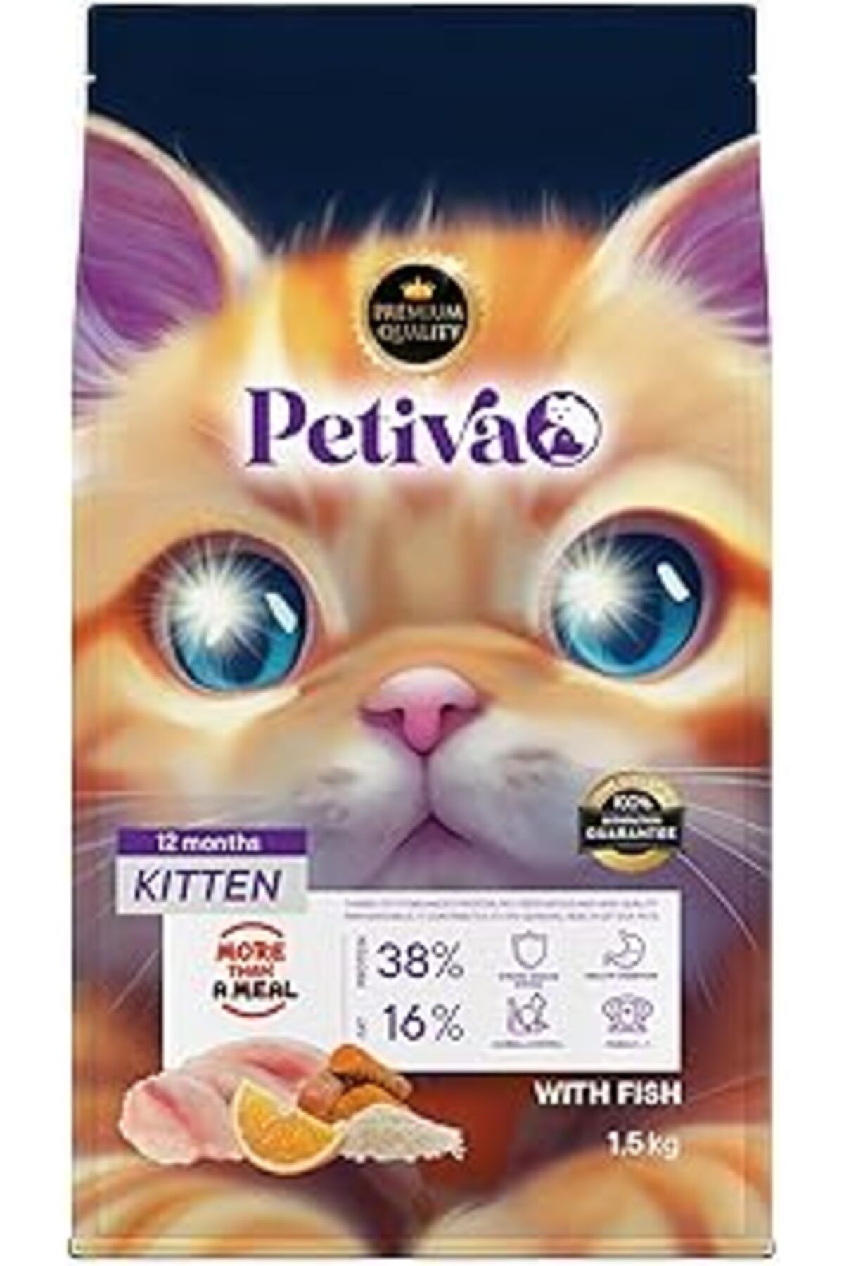 Mu Art Petiva Yavru Kediler İçin Balık Etli Kuru Maması (1.5 Kg, Balık)(Geri Iadesi Yoktur)
