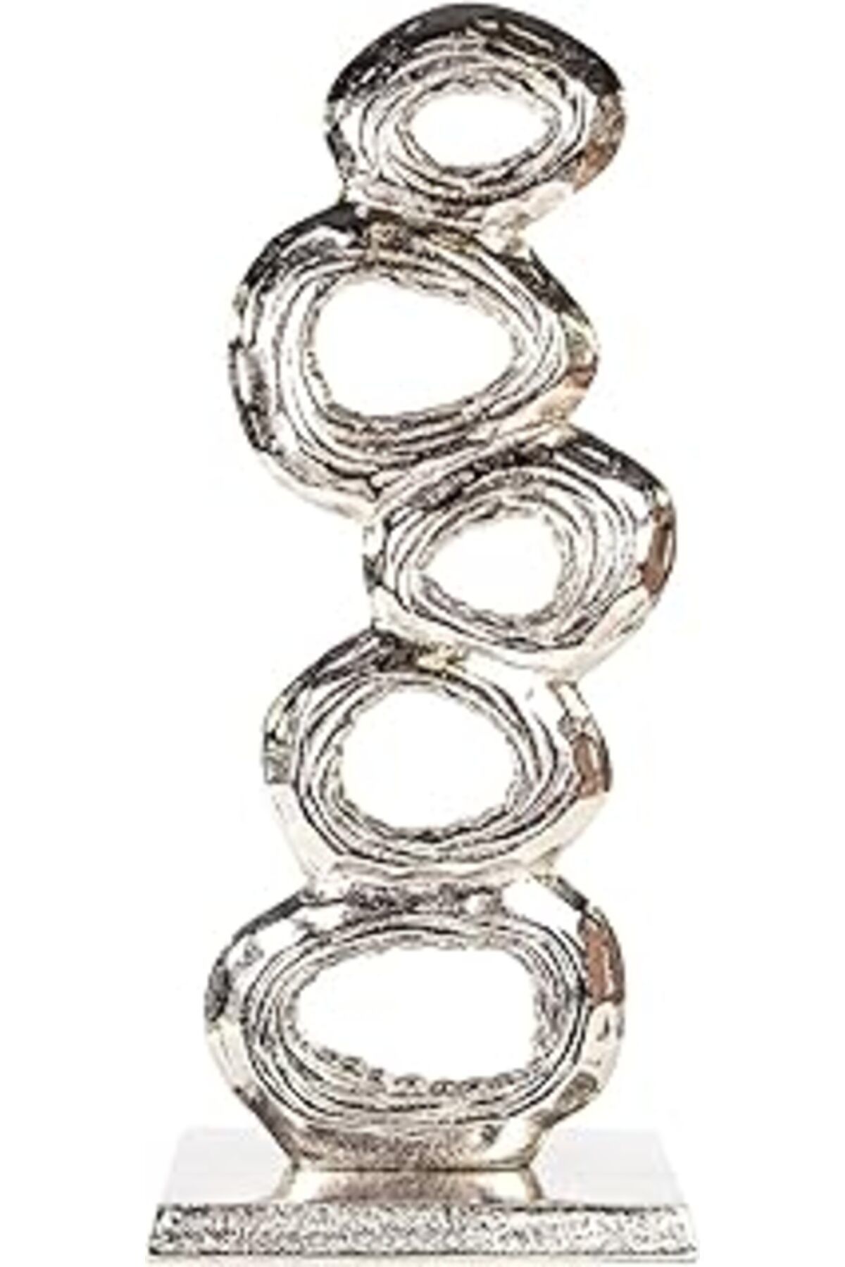 karadağsb Herdekora Metal Dekoratif Sanatsal Obje Gümüş 22X12X52 Cm.