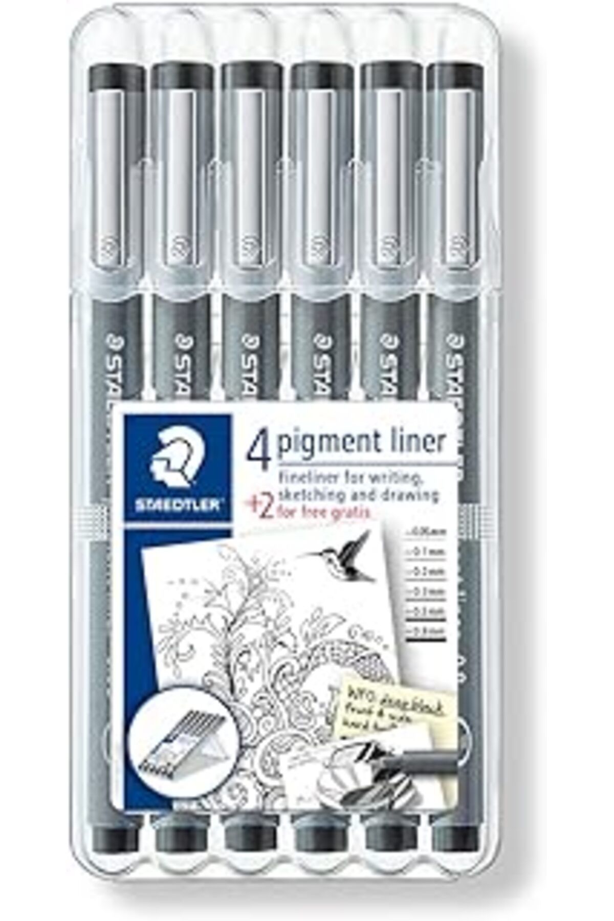 jupiter global bazaar Staedtler 308 Sb6P Pigment Liner Siyah 6'Lı Set 0.05 0.1 0.2 0.3 0.5 0.8 Mm