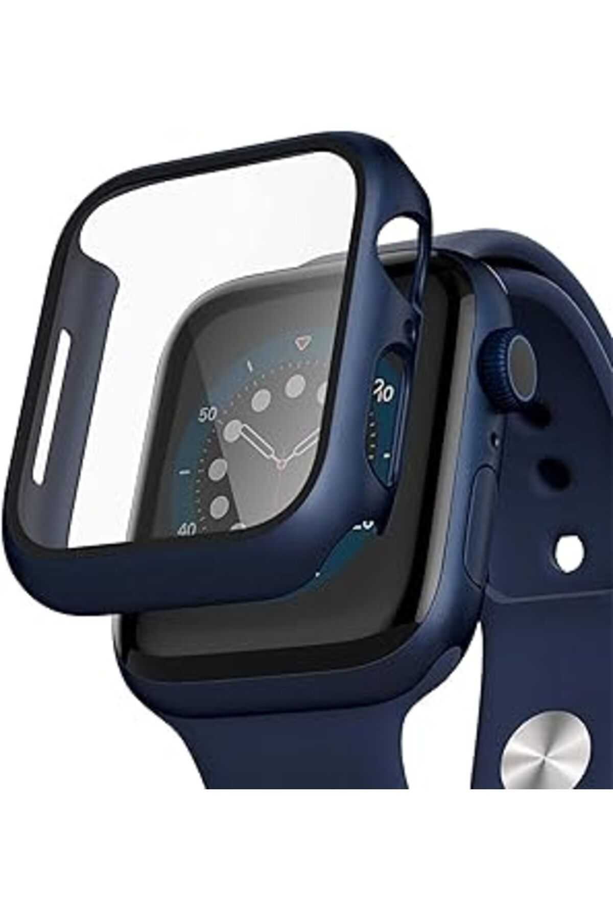 karadağsb Microsonic Apple Watch Series 9 45Mm Kılıf Matte Premium Slim Watchband Lacivert