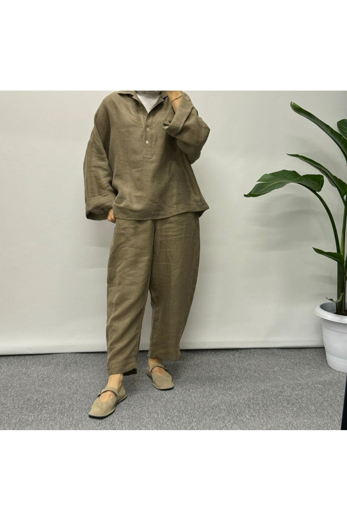 yeap collection Oversıze Keten Pantolon
