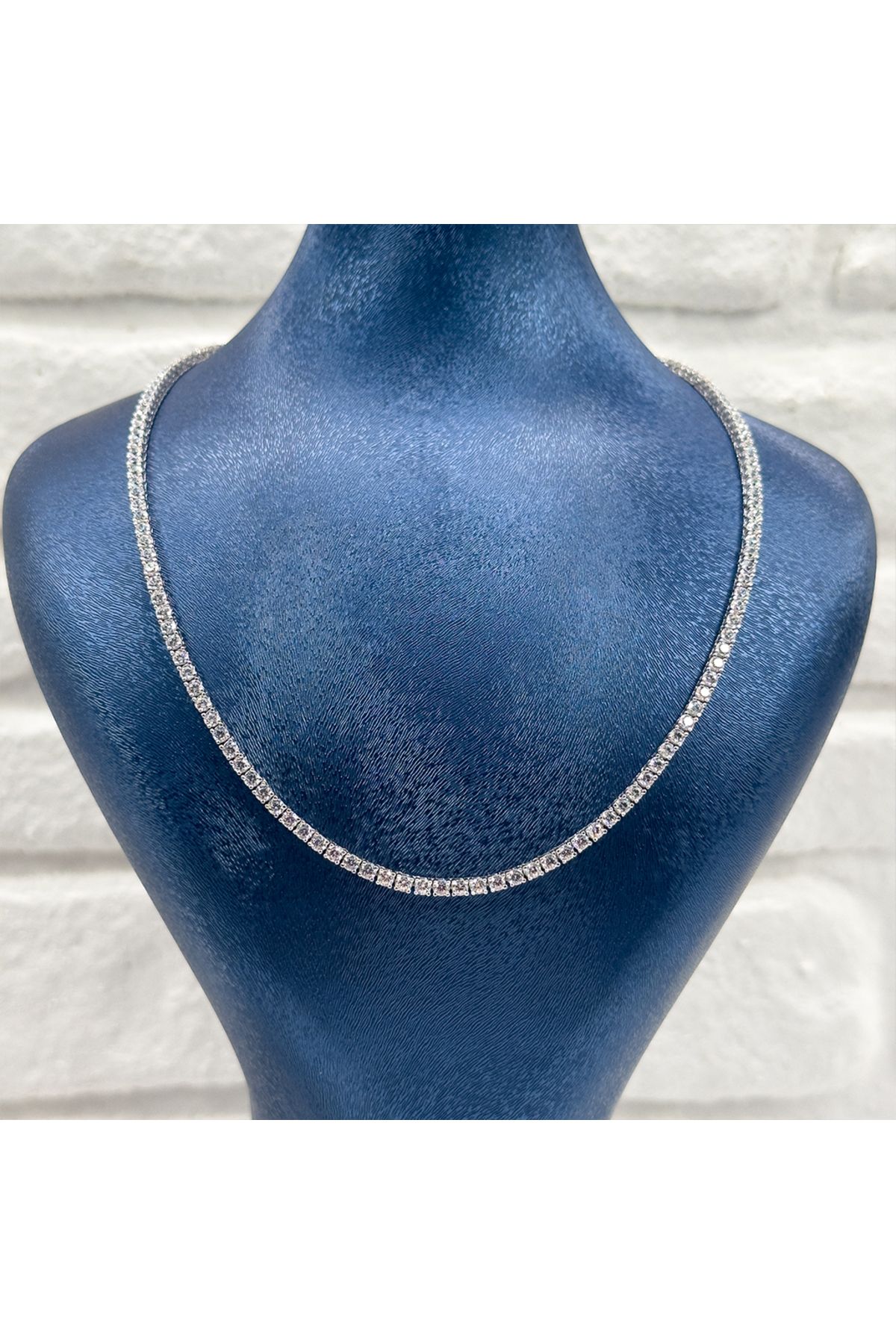 Livora Jewelry Su Yolu Pırlanta Montür Gümüş Gerdanlık - 2,5 MM