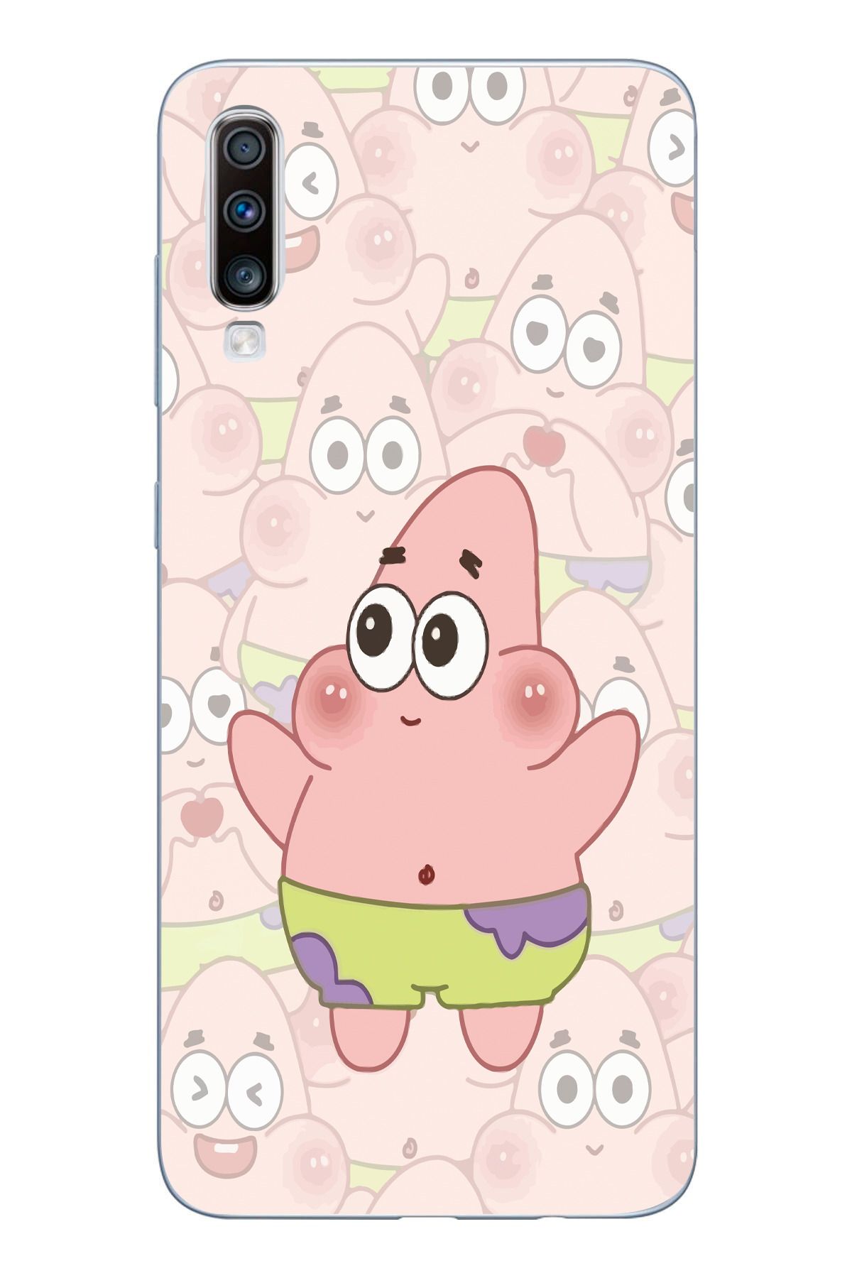moonset Samsung Galaxy A70 Uyumlu Patrick Tasarımlı Baskılı Şeffaf Telefon Kılıfı