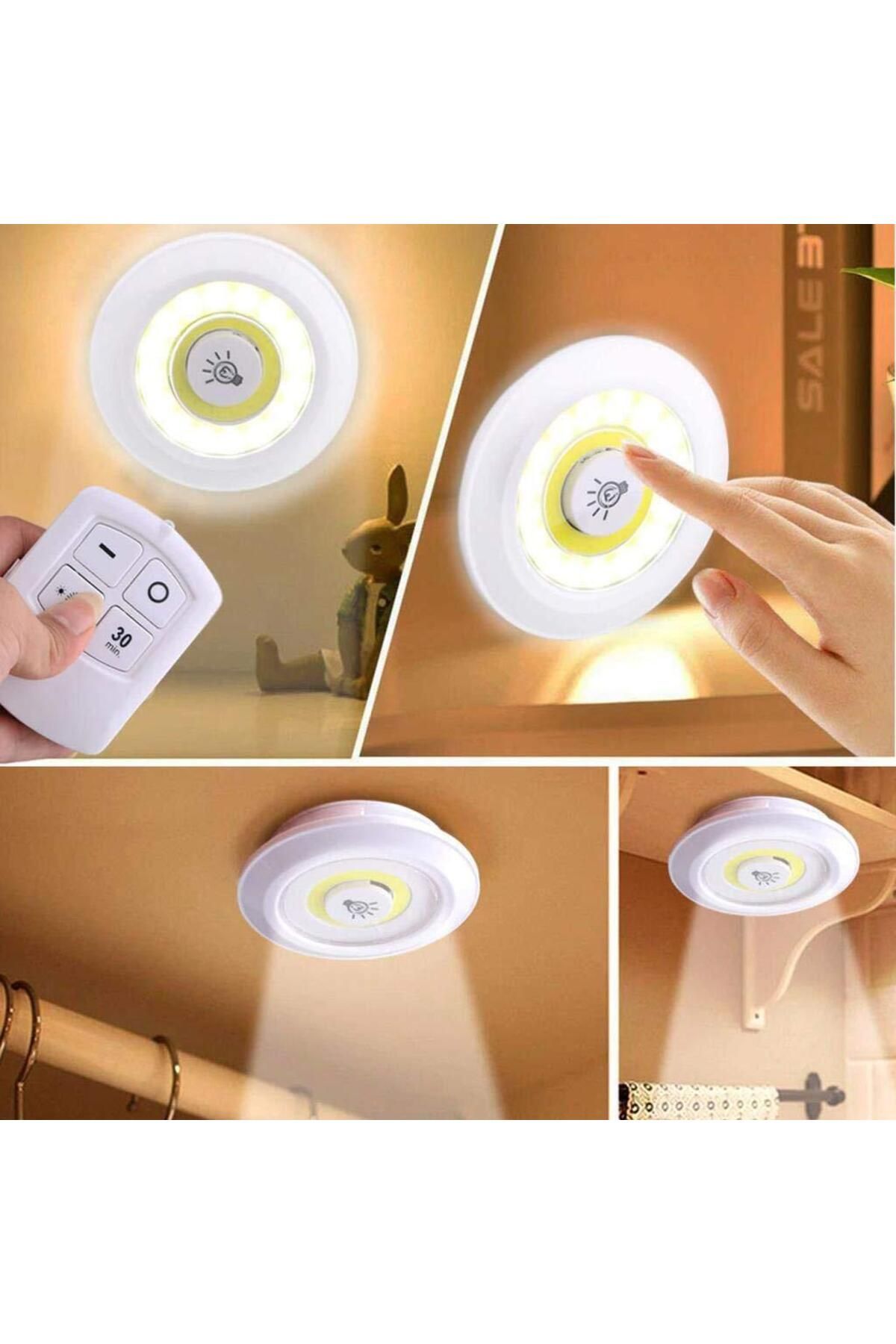 Emperium Uzaktan Kumandalı Yapışkanlı Led Spot Lamba (5122)