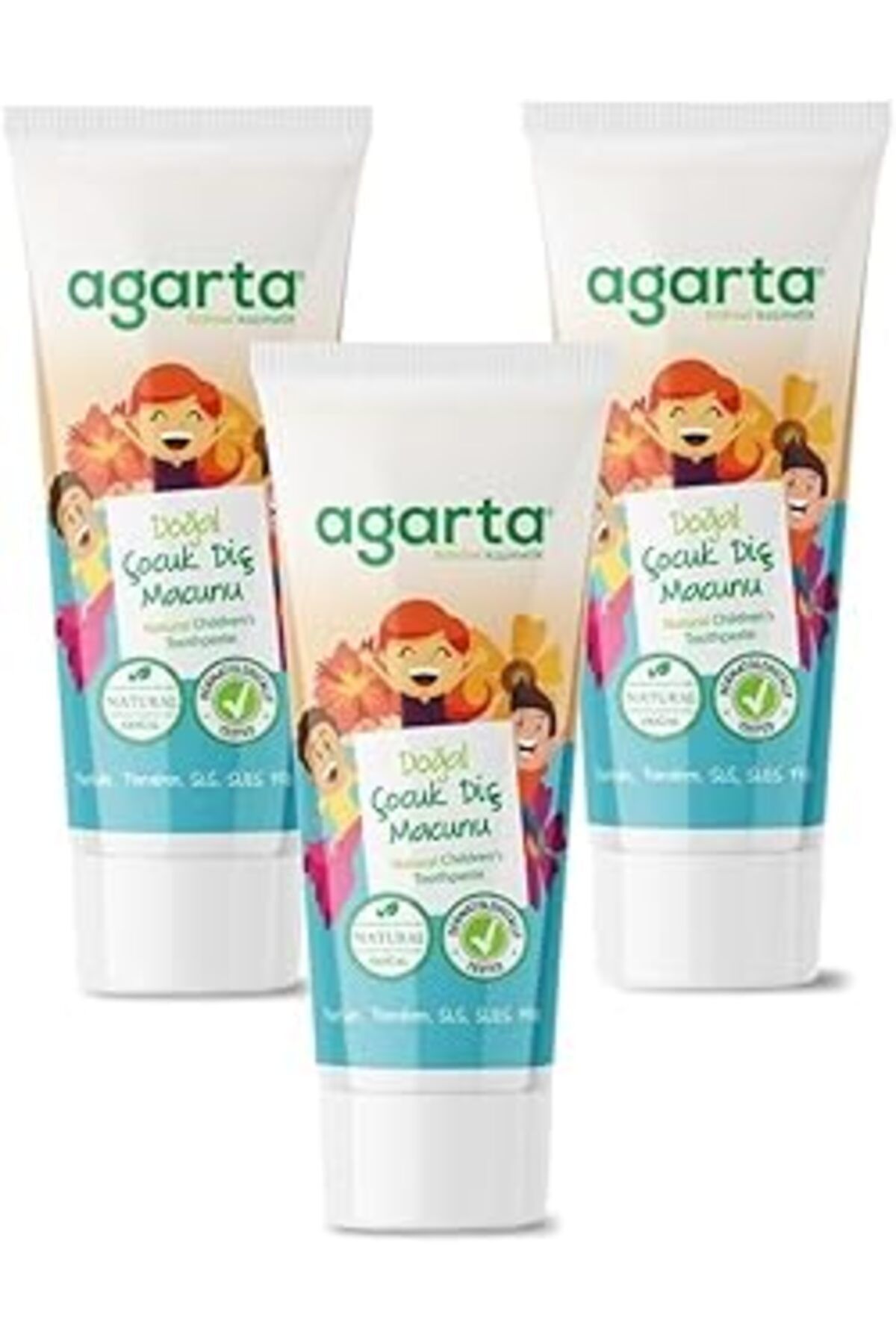 NZM TİCARET Doğal Florürsüz Çocuk Florürsüz Diş Macunu Çilekli 75 Ml (3 Adet)