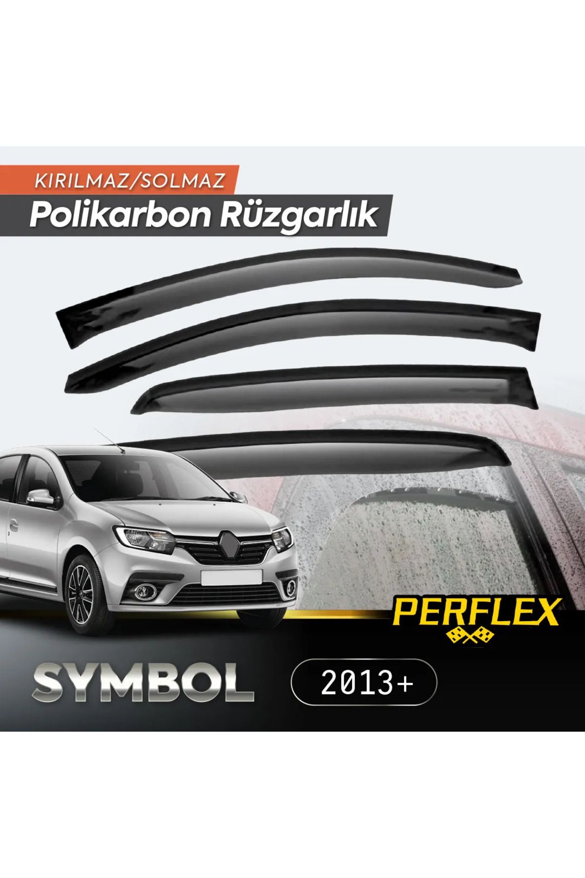 musellife Polikarbon Kırılmaz Rüzgarlık V2 Düz Renault Symbol 2013+