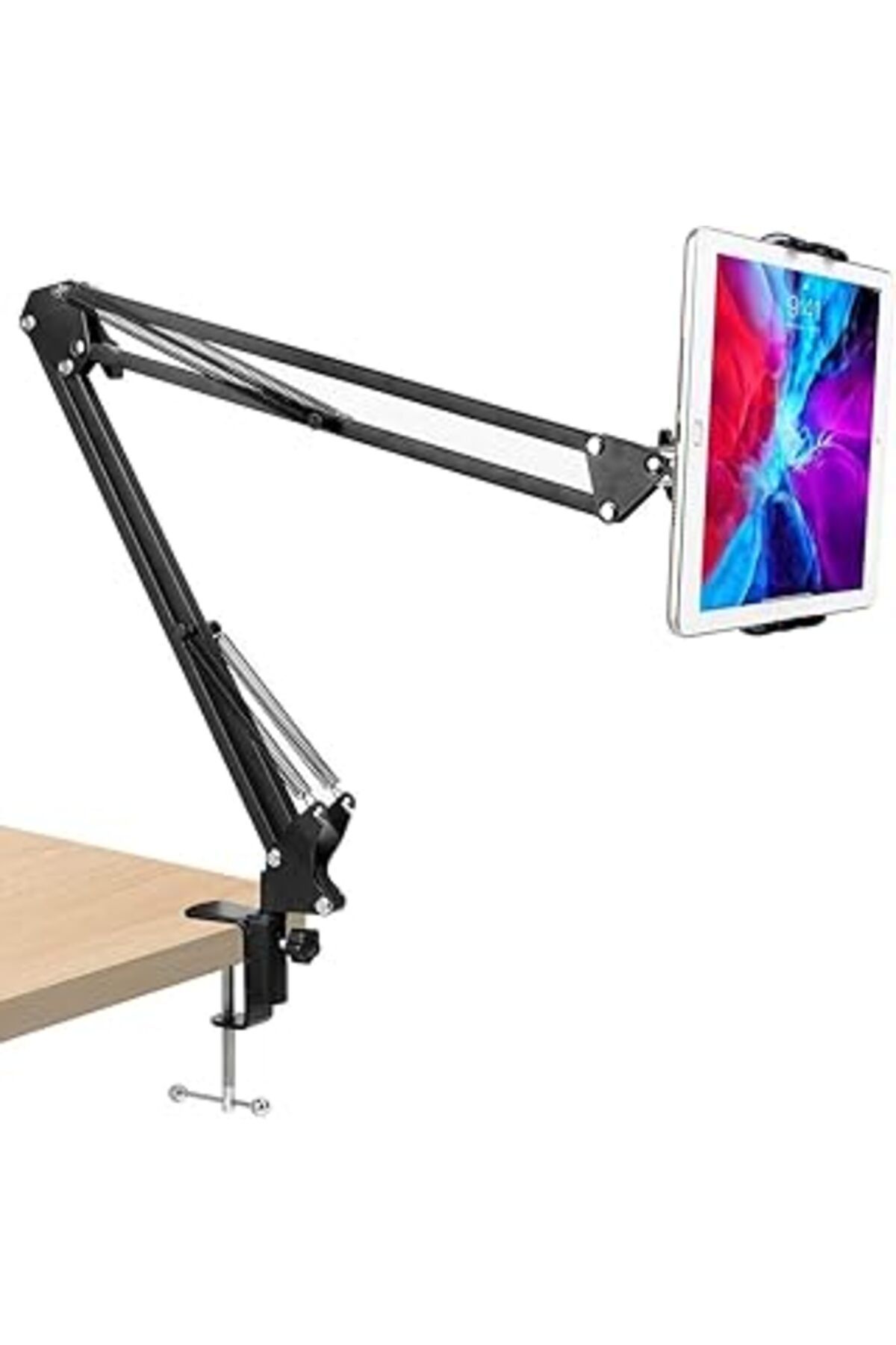 NZM TİCARET Coofbe Unlimited Metal Masaüstü Katlanabilir Klipli Tablet Tutucu Stand 360 Derece Dönen Tablet Sta