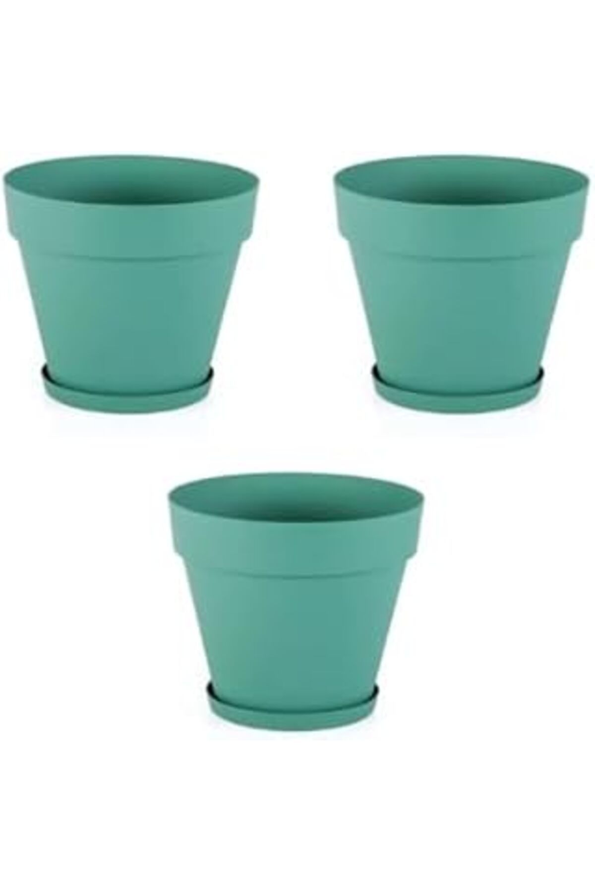 karadağsb Yeşil Dekoratif Yalı Biçimli Saksı Takımı, 1,7 Lt, 3 Adet