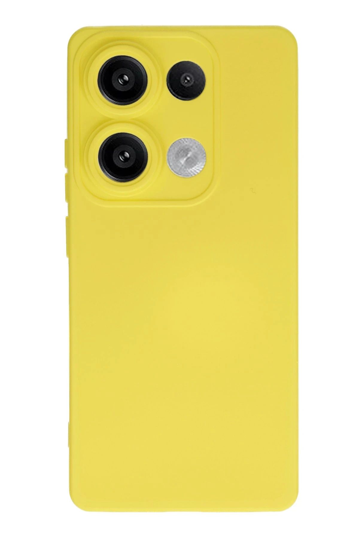 NewFace Xiaomi Redmi Note 13 Pro 4G Uyumlu Kılıf Nano içi Kadife Silikon - Sarı YNSMR