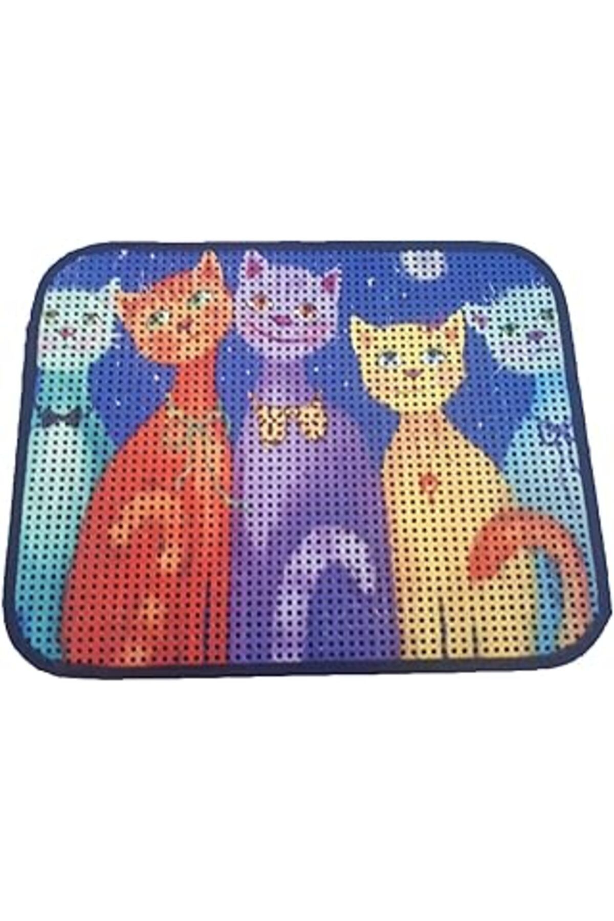 Mu Art Miapet Elekli Desenli Kedi Tuvalet Önü Paspası 60 X 45 Cm Papyonlu Kedi