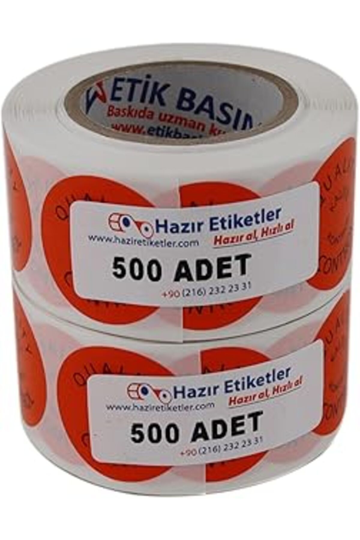 Mu Art Hazır Etiketler , Hazır Al Hızlı Al Kalite Kontrol Etiketi 30Mm Çap Ruloda 500 Adet 2 Rulo Toplam 1