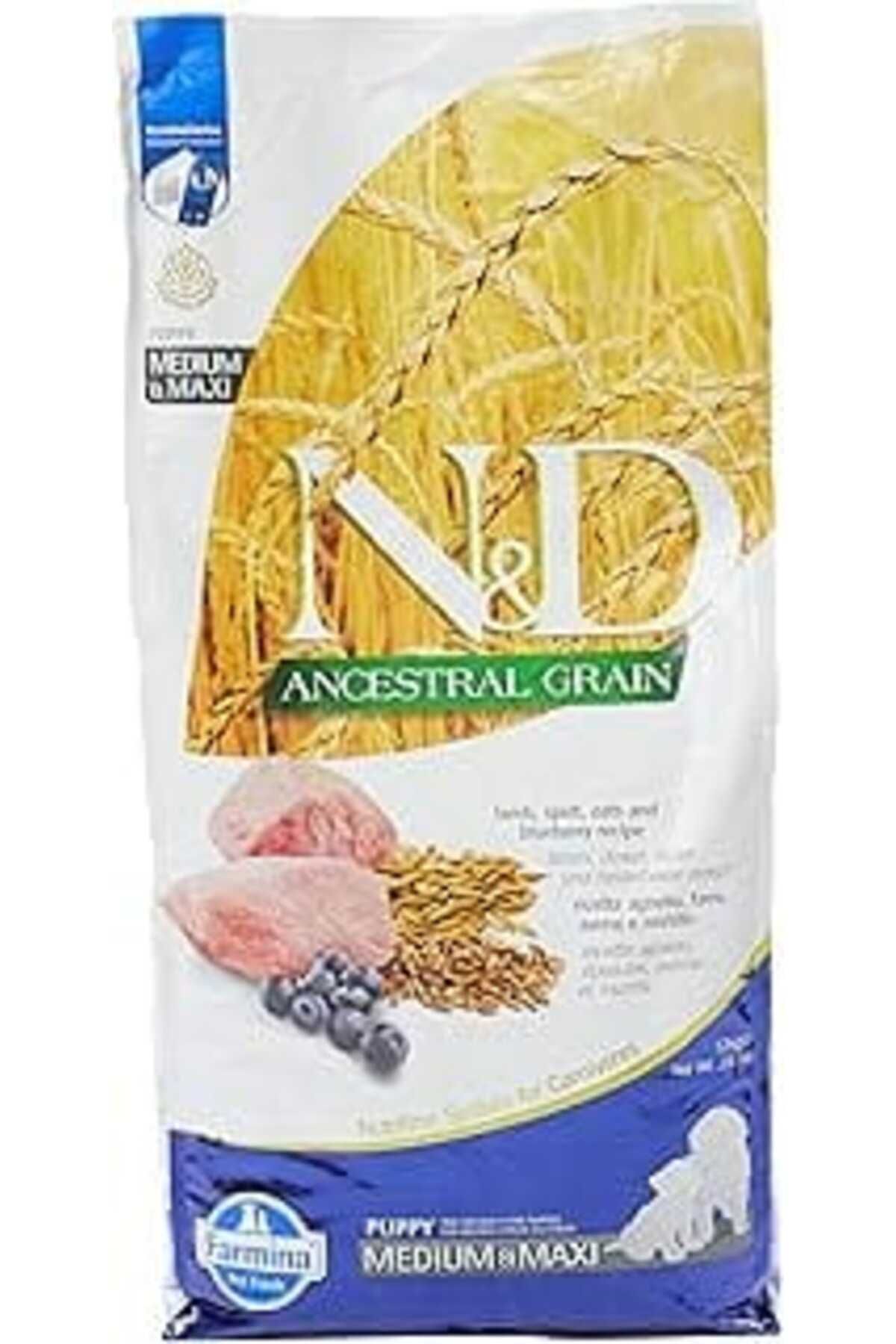 Mu Art N&D Ancestral Grain Kuru Köpek Maması, Kuzu, Kılçıksız Buğday, Yulaf Ve Yabanmersinli, Yavru Köpek