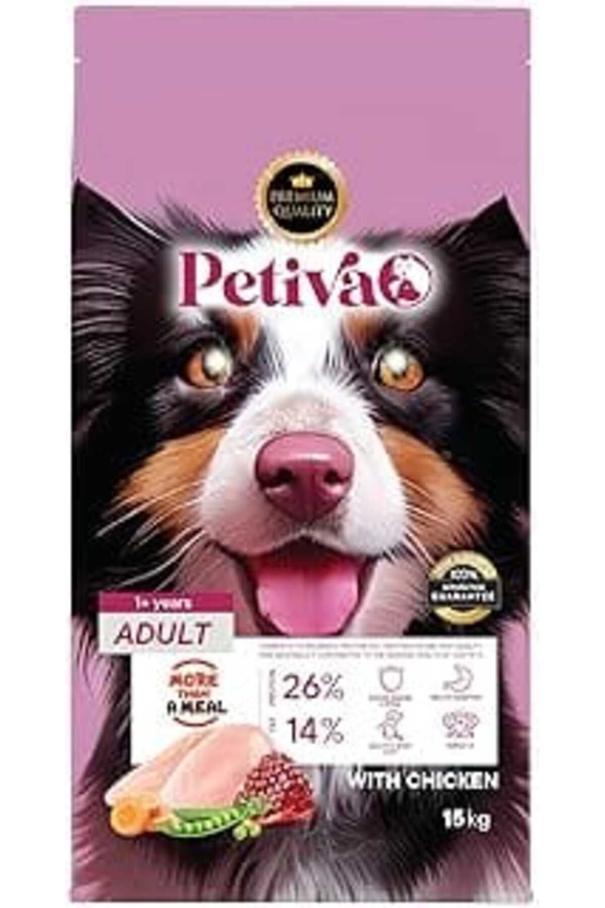 karadağsb Petiva Yetişkin Köpekler İçin Tavuk Etli Kuru Köpek Maması (15 Kg, Tavuk)(Geri Iadesi Yoktur)