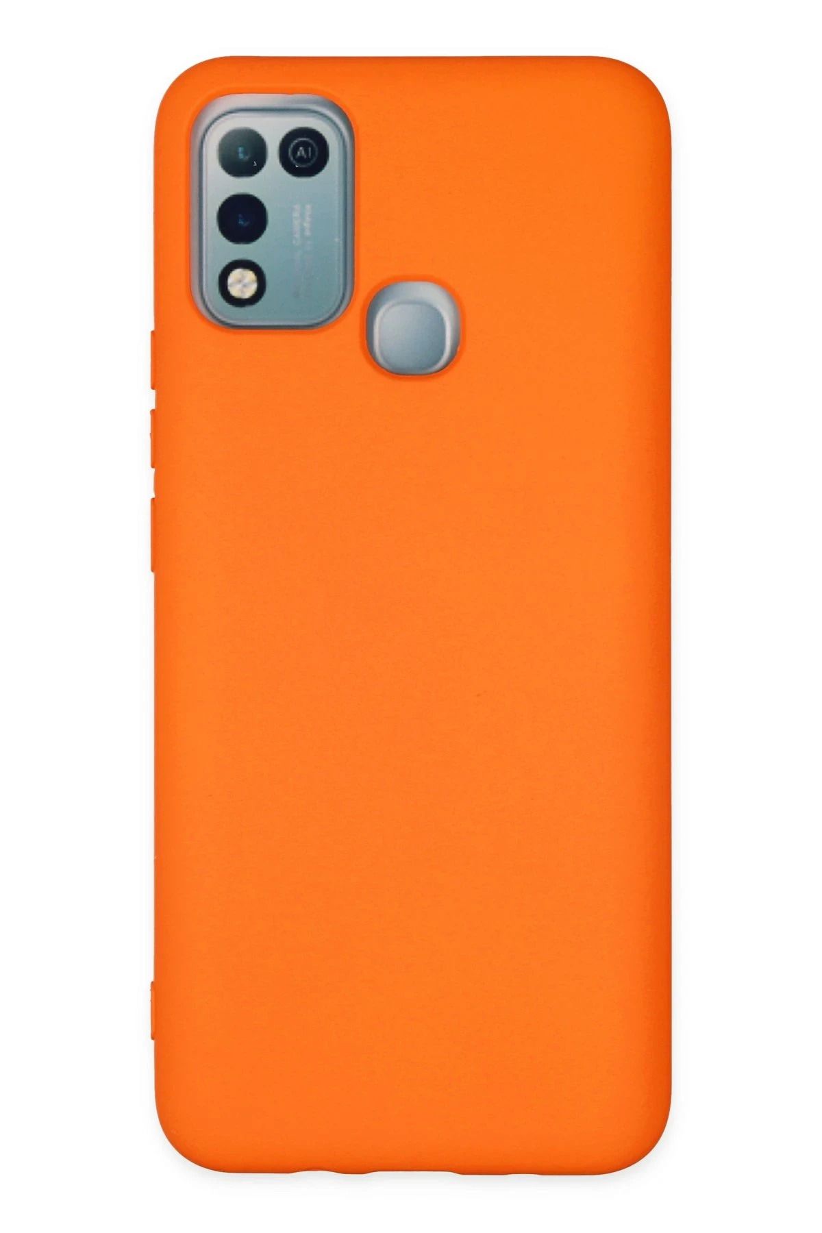 NewFace İnfinix Hot 10 Play Kılıf Nano içi Kadife Silikon - Turuncu JOJUA